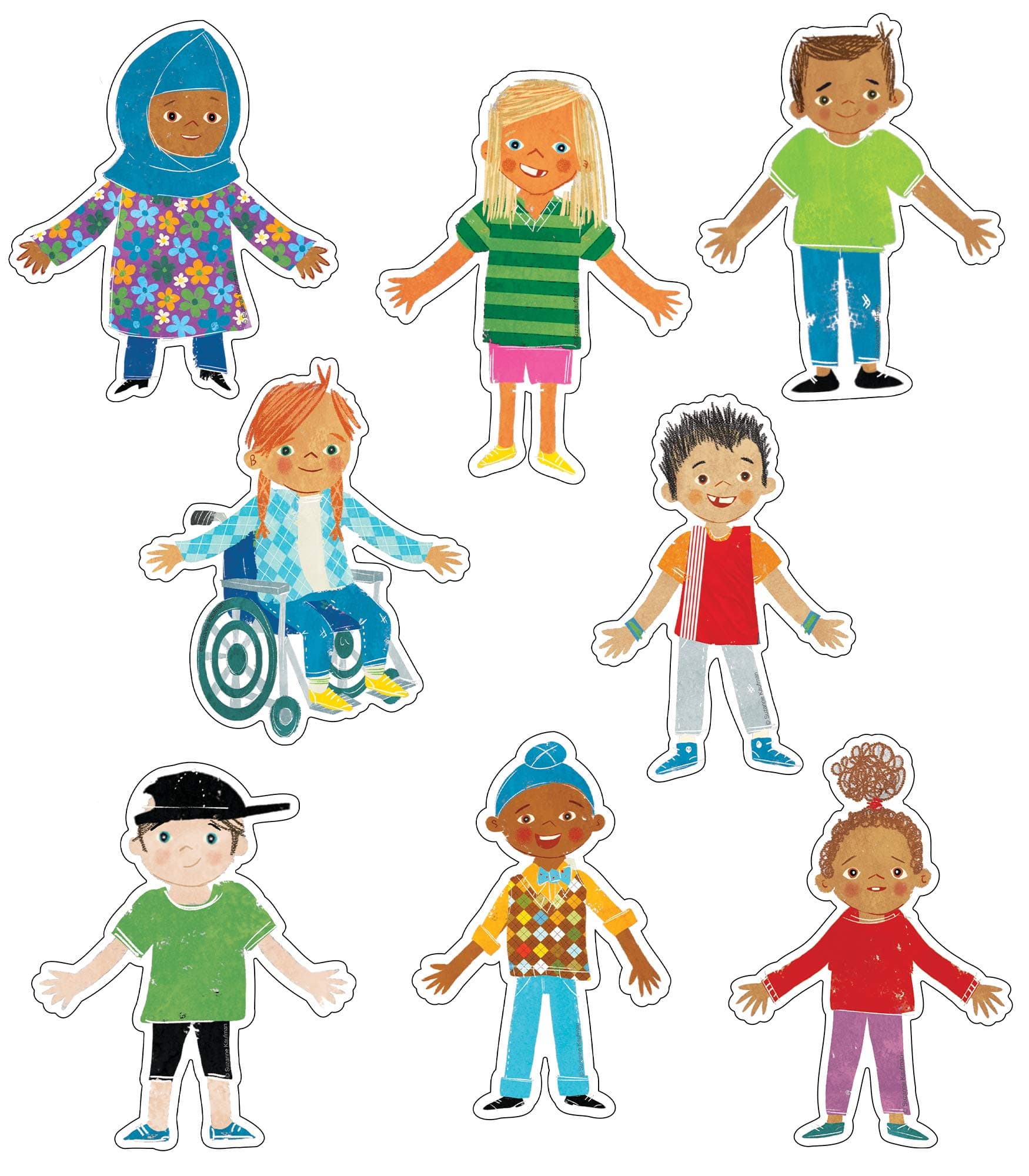 Carson Dellosa 36-Piece All are Welcome Children's Book Cutouts, Diverse Students and Kids Accents for Back to School, Bulletin Board, and Classroom Decor