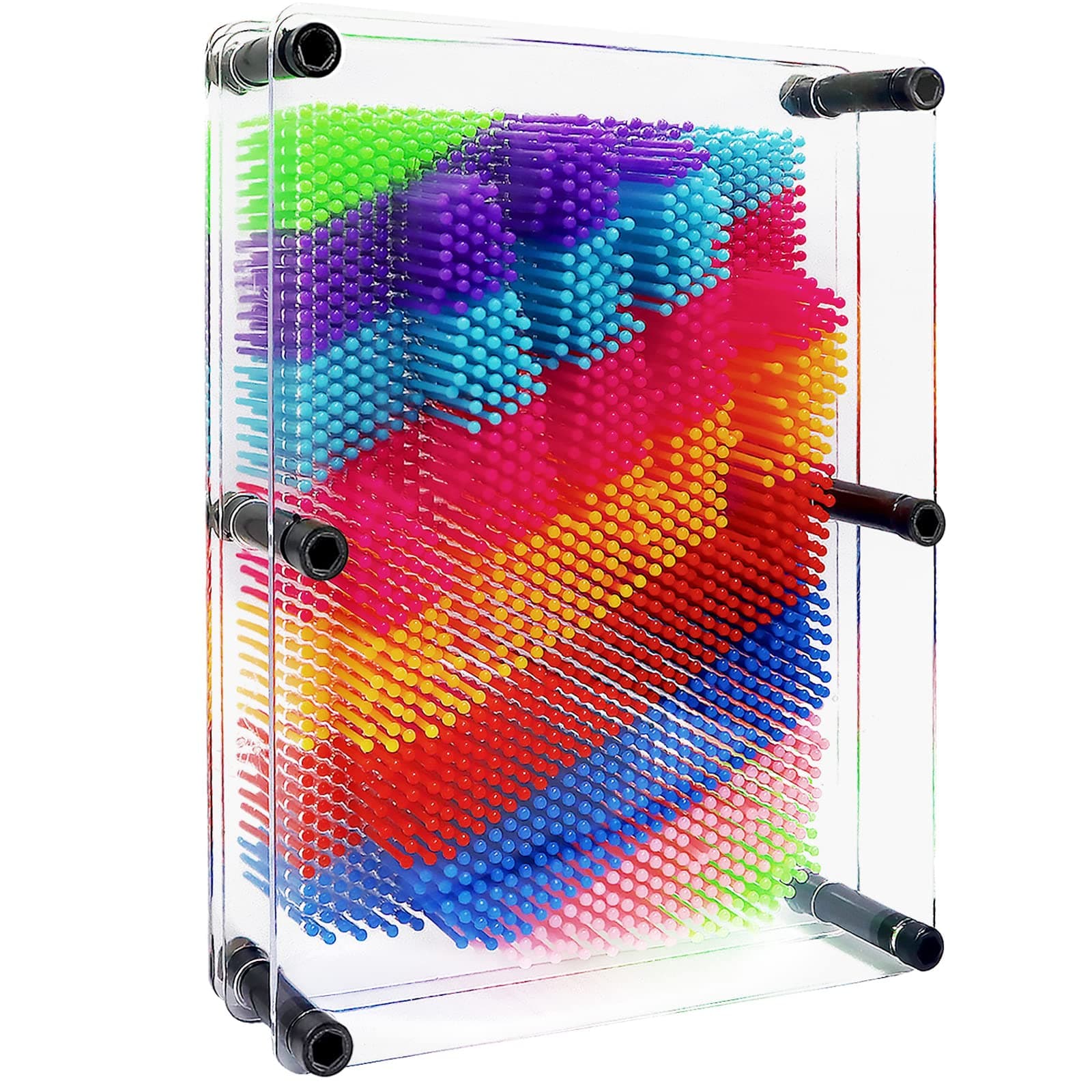 Classic 3D Pin Art Board Toy Sculpture - 8in x 6in Large Size 3D Pin Art Toys for Kids Boys Girls, Sensory Toys Birthday Gifts Fidget Toy (Multicolor)