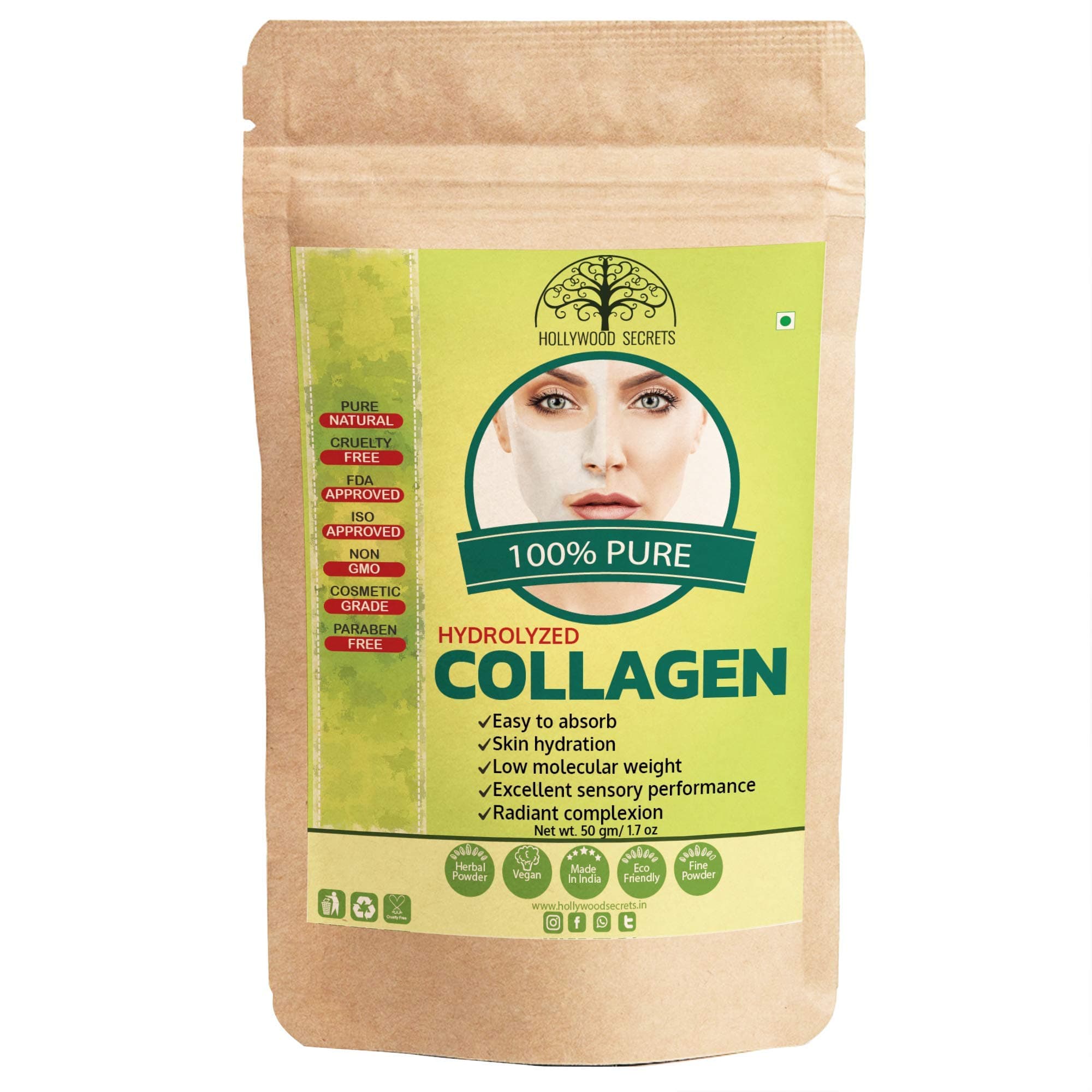 Hydrolyzed Collagen Anti Aging Skin Face Mask Powder 50gm