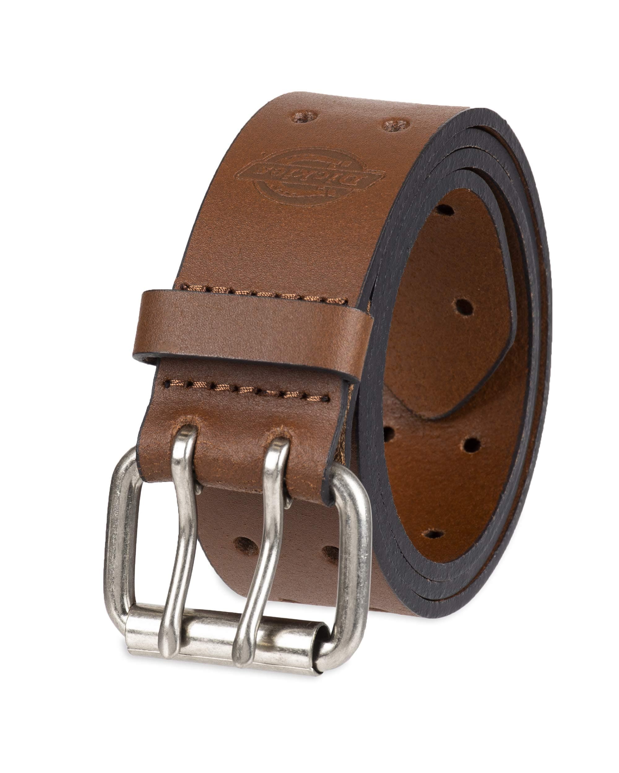 DickiesMen's Leather Double Prong Belt, Brown