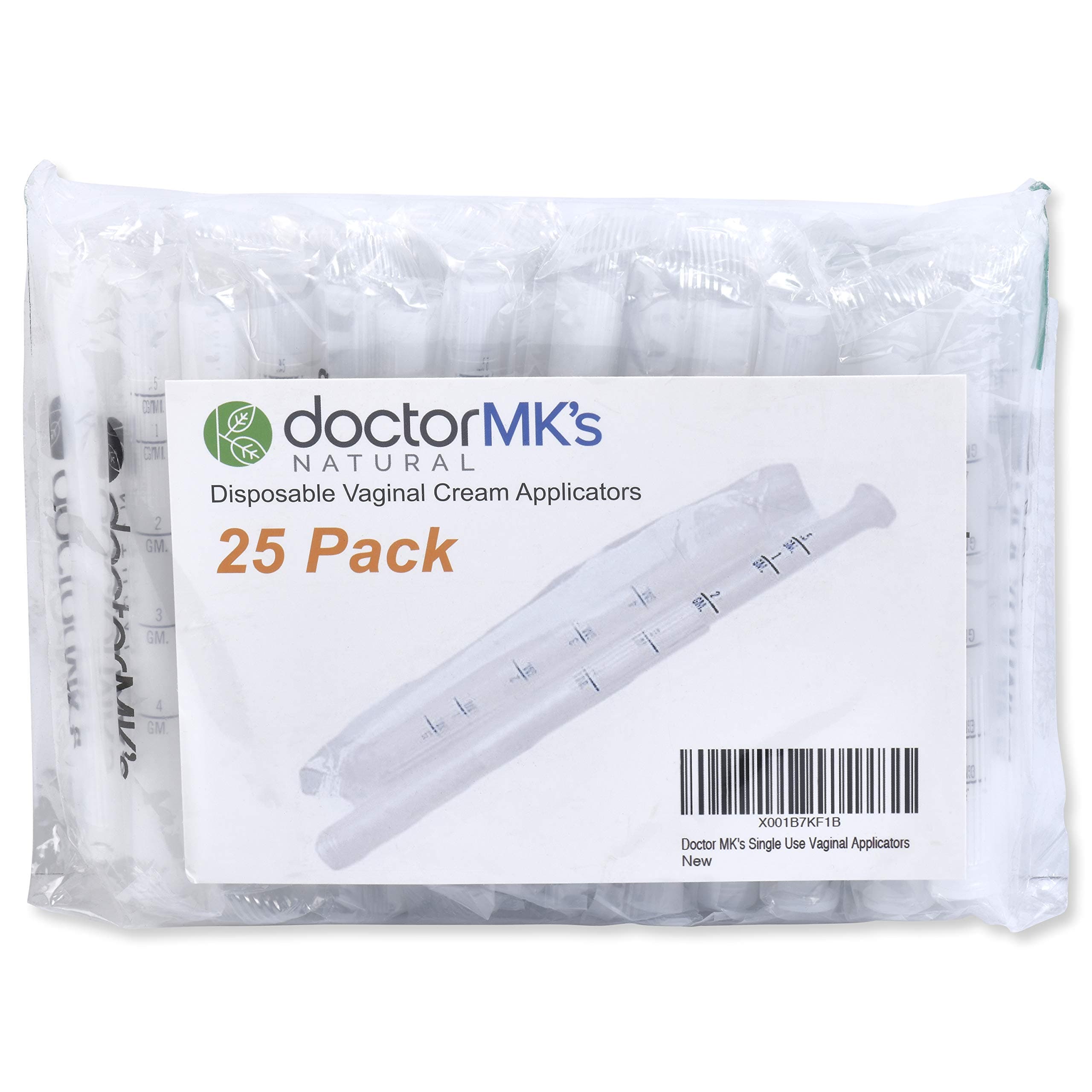 Disposable Vaginal Applicators (25-Pack), Fits Premarin Estrace Contraceptive Gels and Many Other Creams, Individually Wrapped Applicator with Dosage Markings, by Doctor MK's®