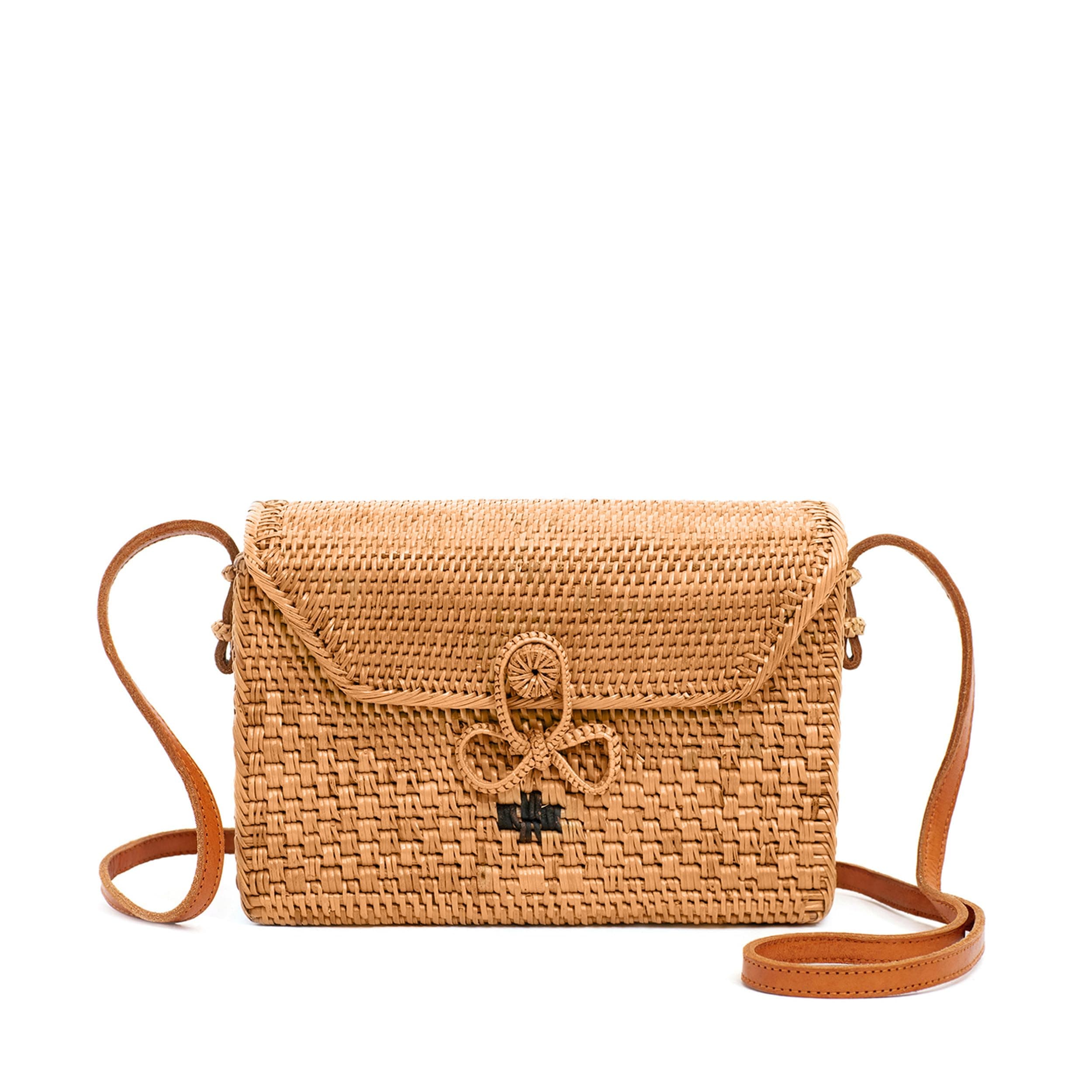 Round Rattan Bag for Women - Handmade Ata Wicker Woven Purse - Circle, Square, Oval Brown Straw Boho Bags