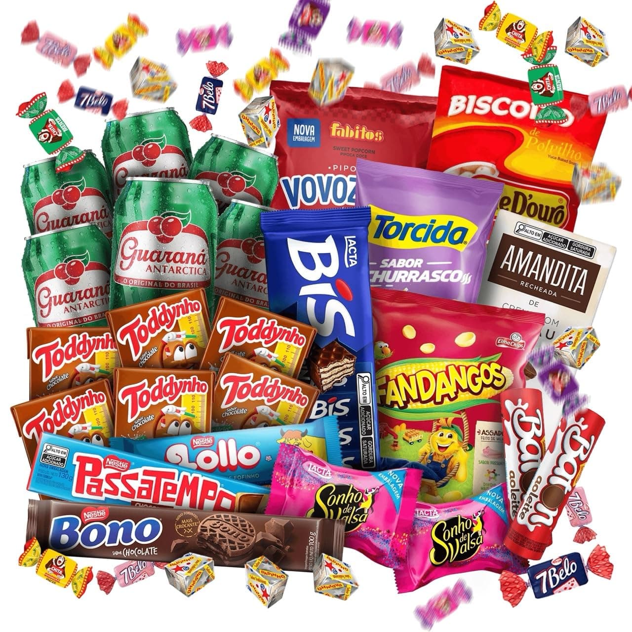 Brazilian Corner Box Variety Pack | Mixed Snacks, Cookies, Candies, Chocolates & Drinks | Brazilian Treats for Adults, Kids & Teen | 55 COUNT PACK