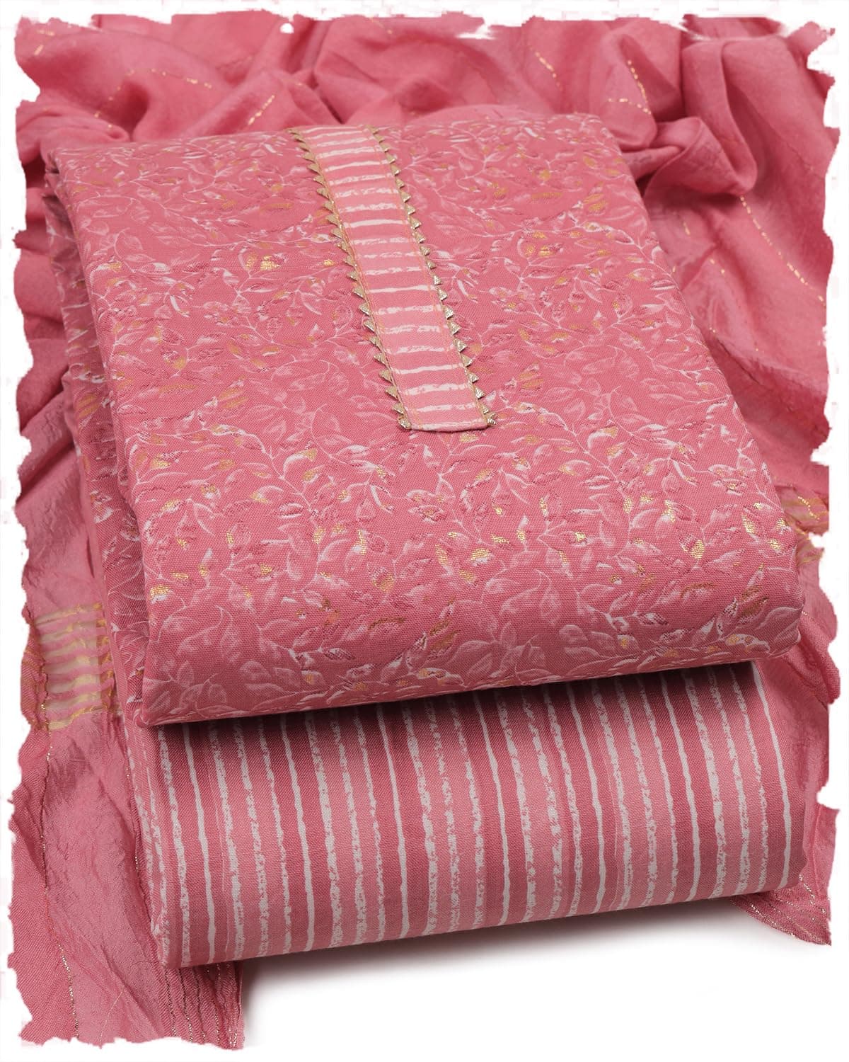 Sun Fashion And Lifestyle Women's Cotton Blend Unstitched Printed Salwar Suit Dress Material