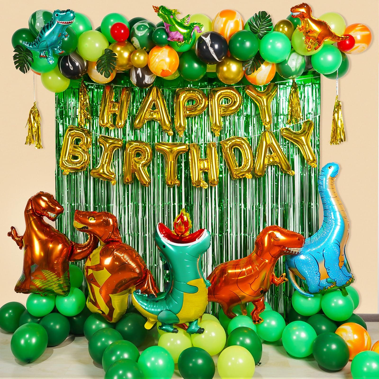 Dinosaur Birthday Party Decorations Jurassic Park Themed Dino Birthday Party Supplies Include Dinosaurs Balloons Backdrop Birthday Banner Paper Fan Curtains Perfect for Boys and Girls Birthday Party
