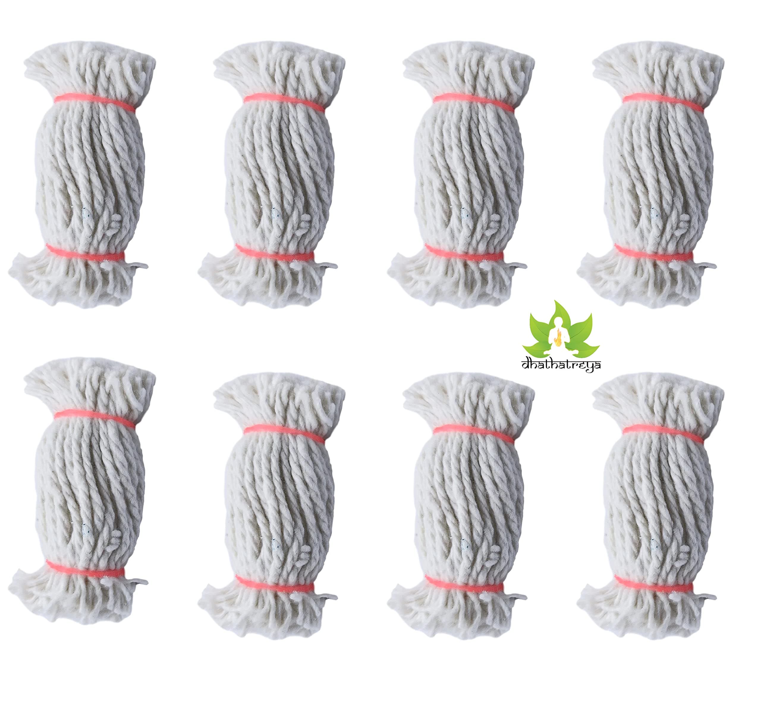 Dhathatreya Devotional Cotton Wicks Vilakku Thiri | Twisted Cotton Wicks for Daily Pooja | Panju Thiri | Batti for Aarati | Diwali Dia Wicks (Small Set of 6 (180Pcs))