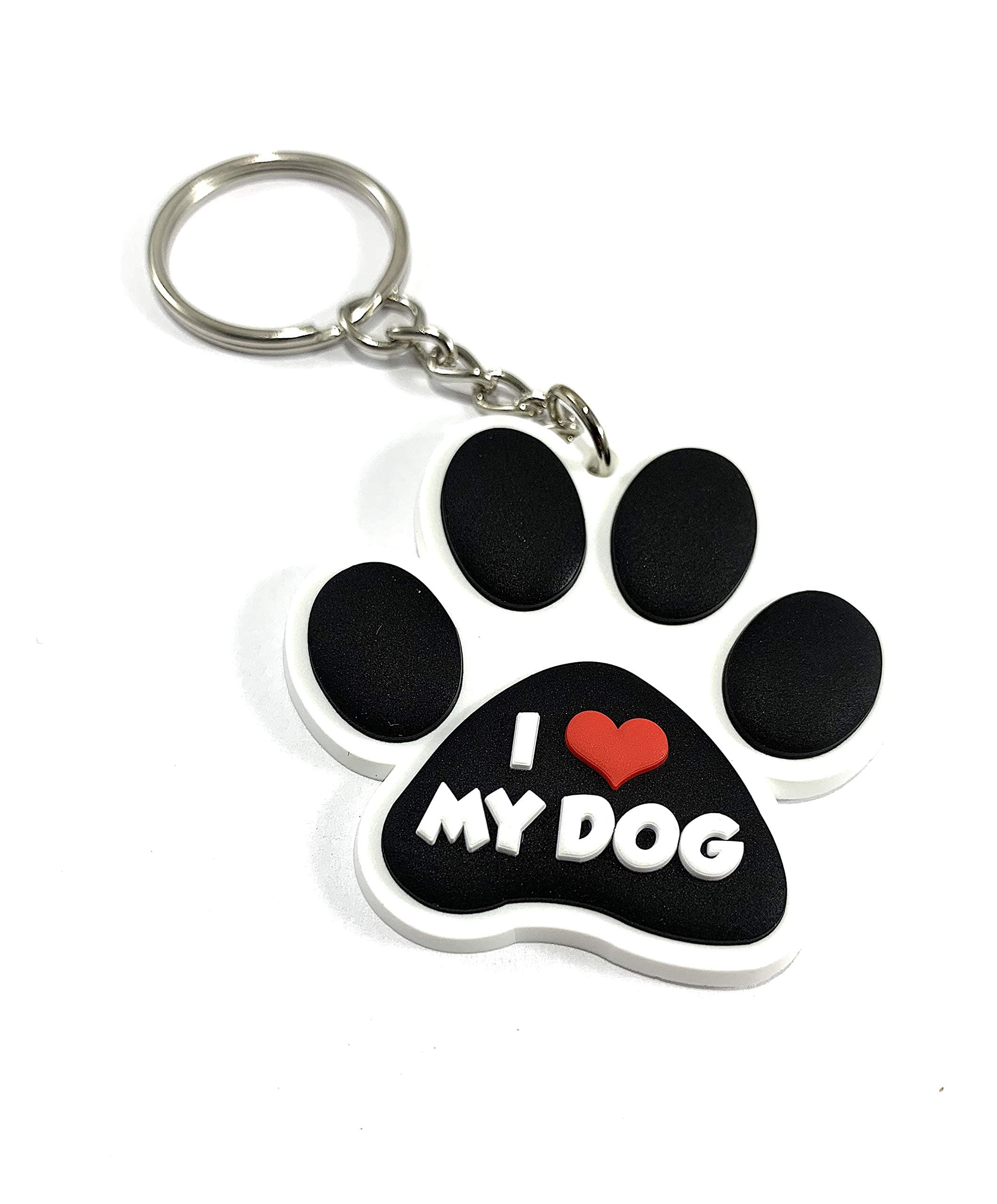 UTVDistributionI Love My Dog Paw Rescue Fur Baby Keychain Key Chain Charm Zipper Pull
