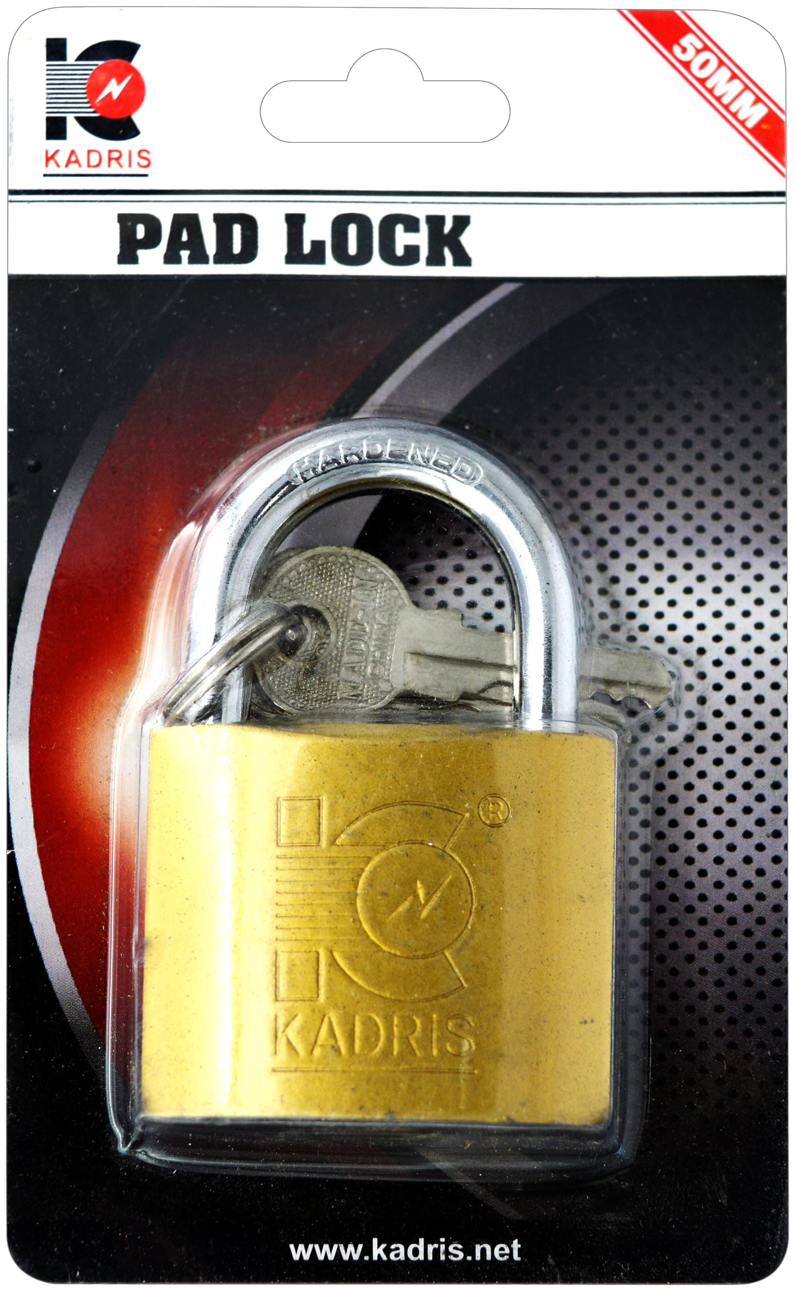 Kadris HA-1429 Heavy-Duty Brass Security Padlock, 50 mm Size, Chrome