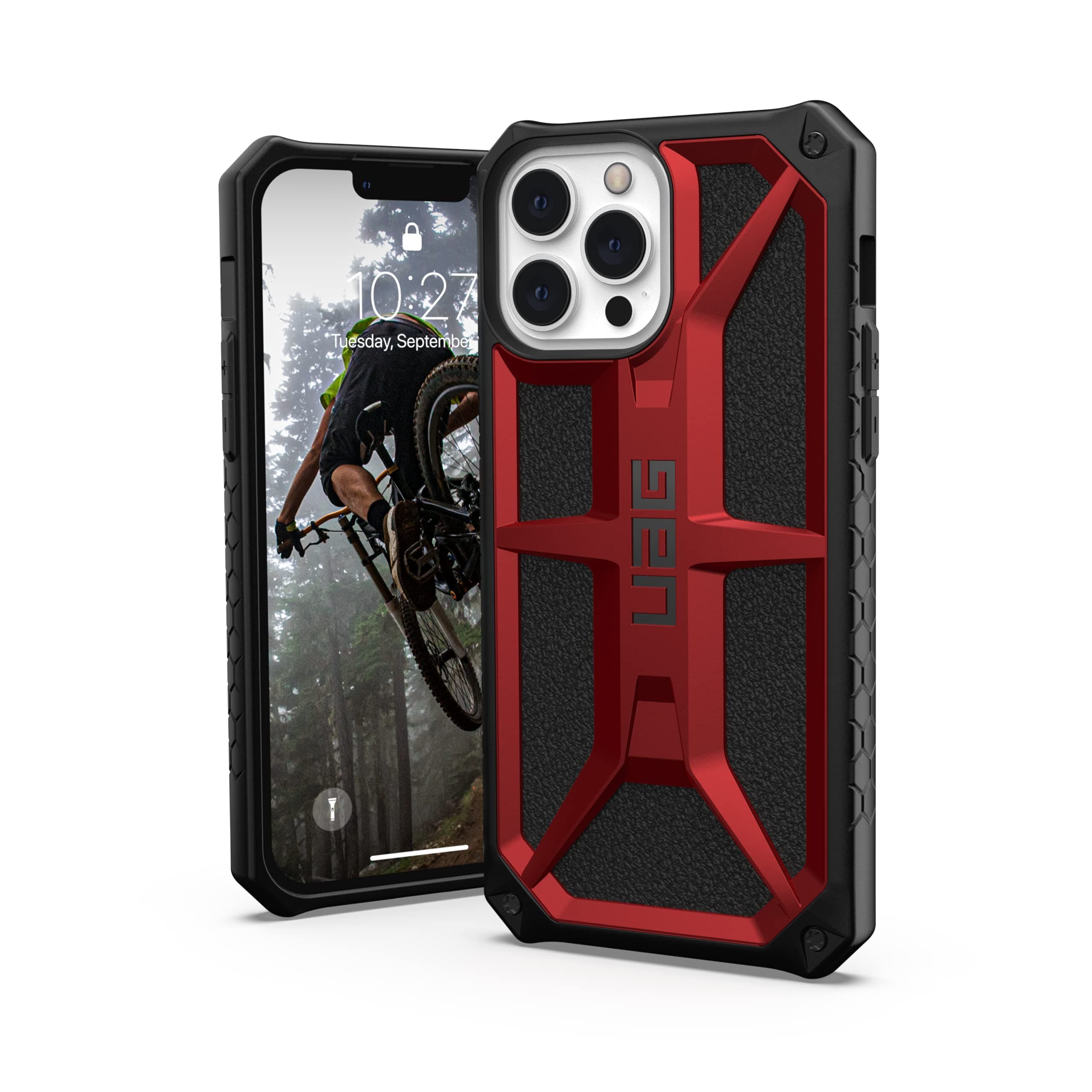 URBAN ARMOR GEAR UAG Designed for iPhone 13 Pro Max Case Red Crimson Rugged Lightweight Slim Shockproof Premium Monarch Protective Cover, [6.7 inch Screen]
