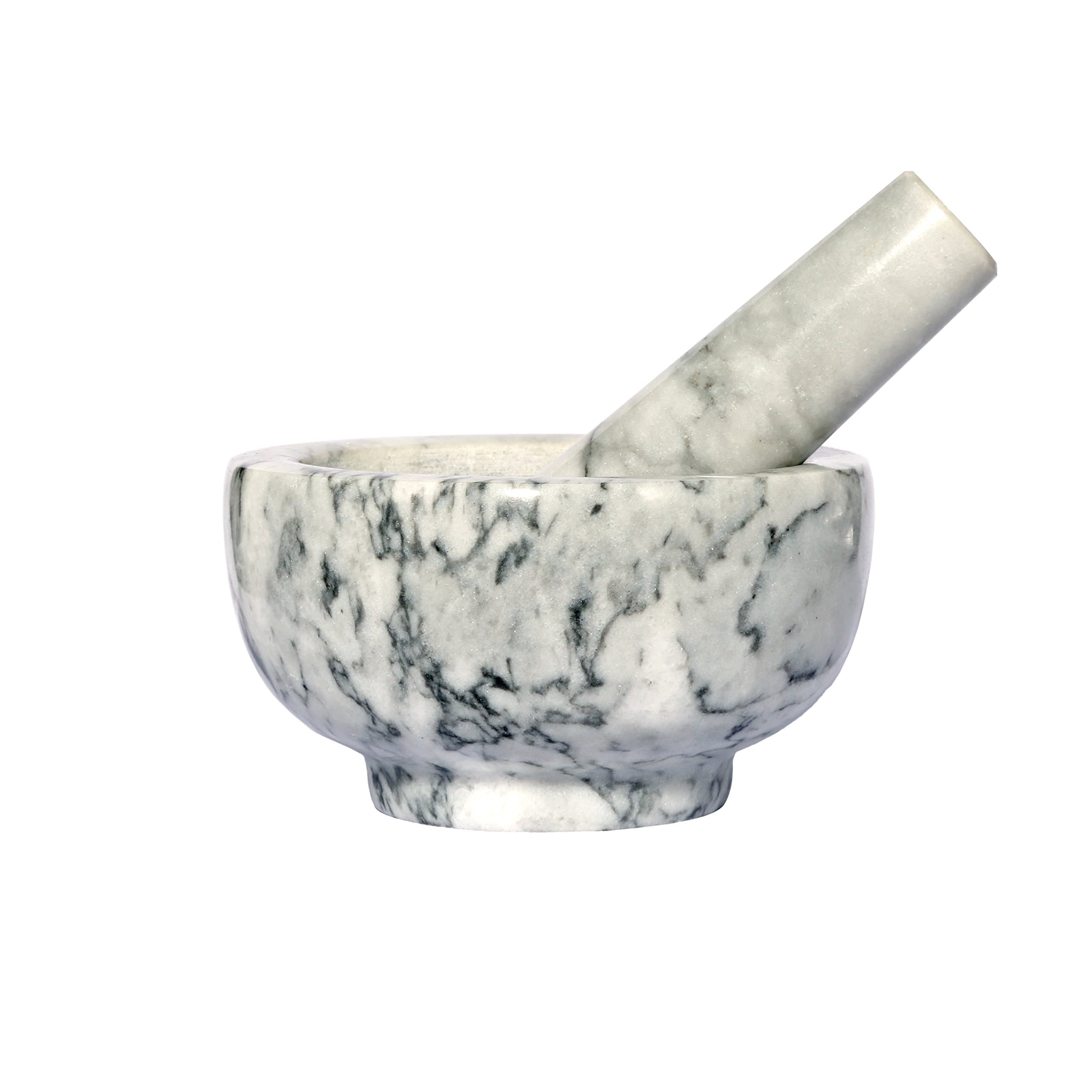 Kota Japan Marble Mortar & Pestle Stone Grinder for Spices, Seasonings, Pastes, Pestos and Guacamole