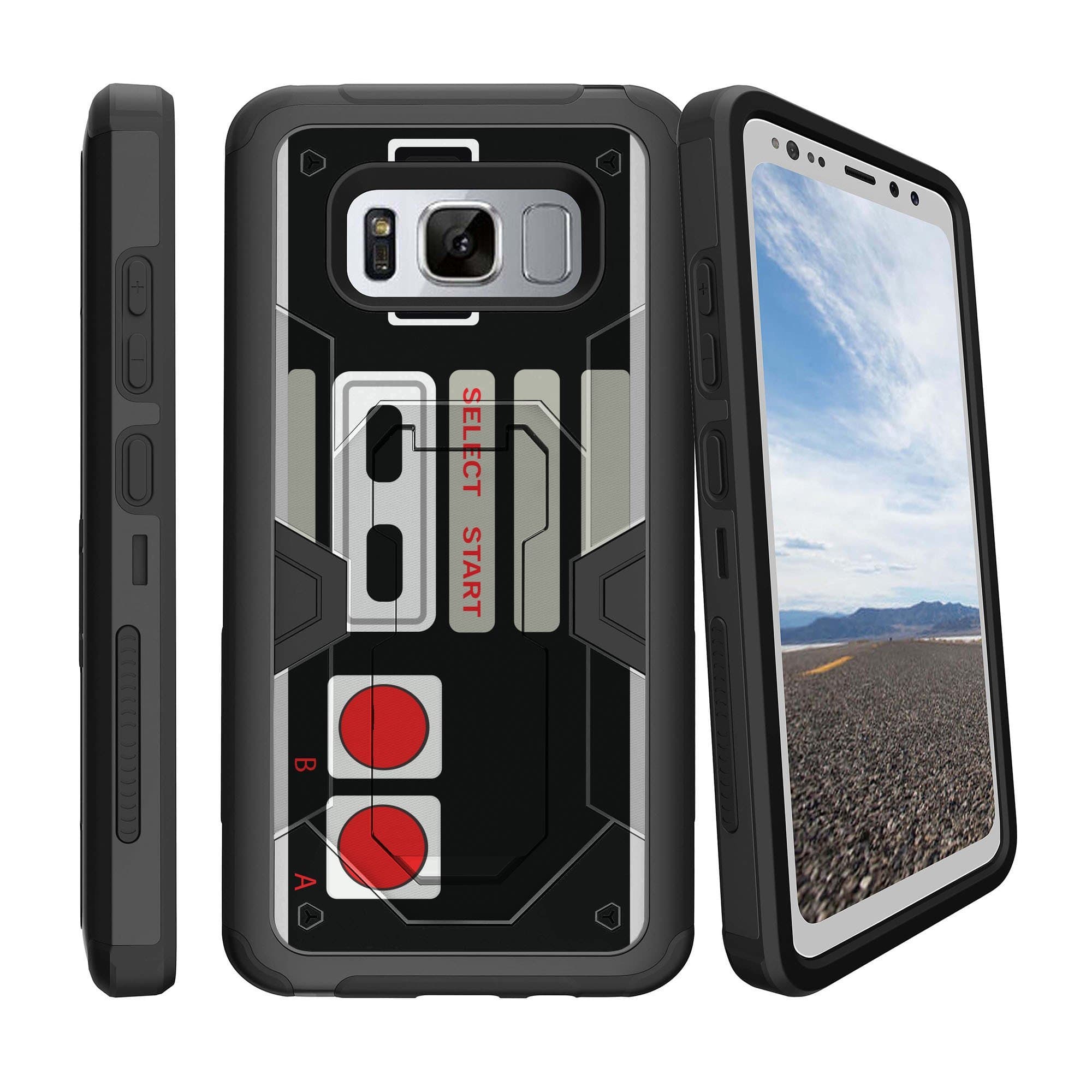 MINITURTLE Compatible with Samsung Galaxy S8 Active SMG892A Phone Case[NOT for REG S8] Phone Case Clip Armor Hybrid Holster Game Controller Retro