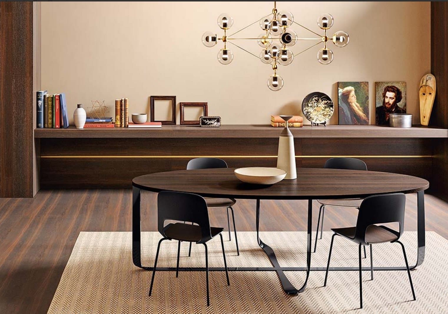 Confluence: Modern Elliptical Dining Table. Designed by Xavier Lust. Made in Italy.