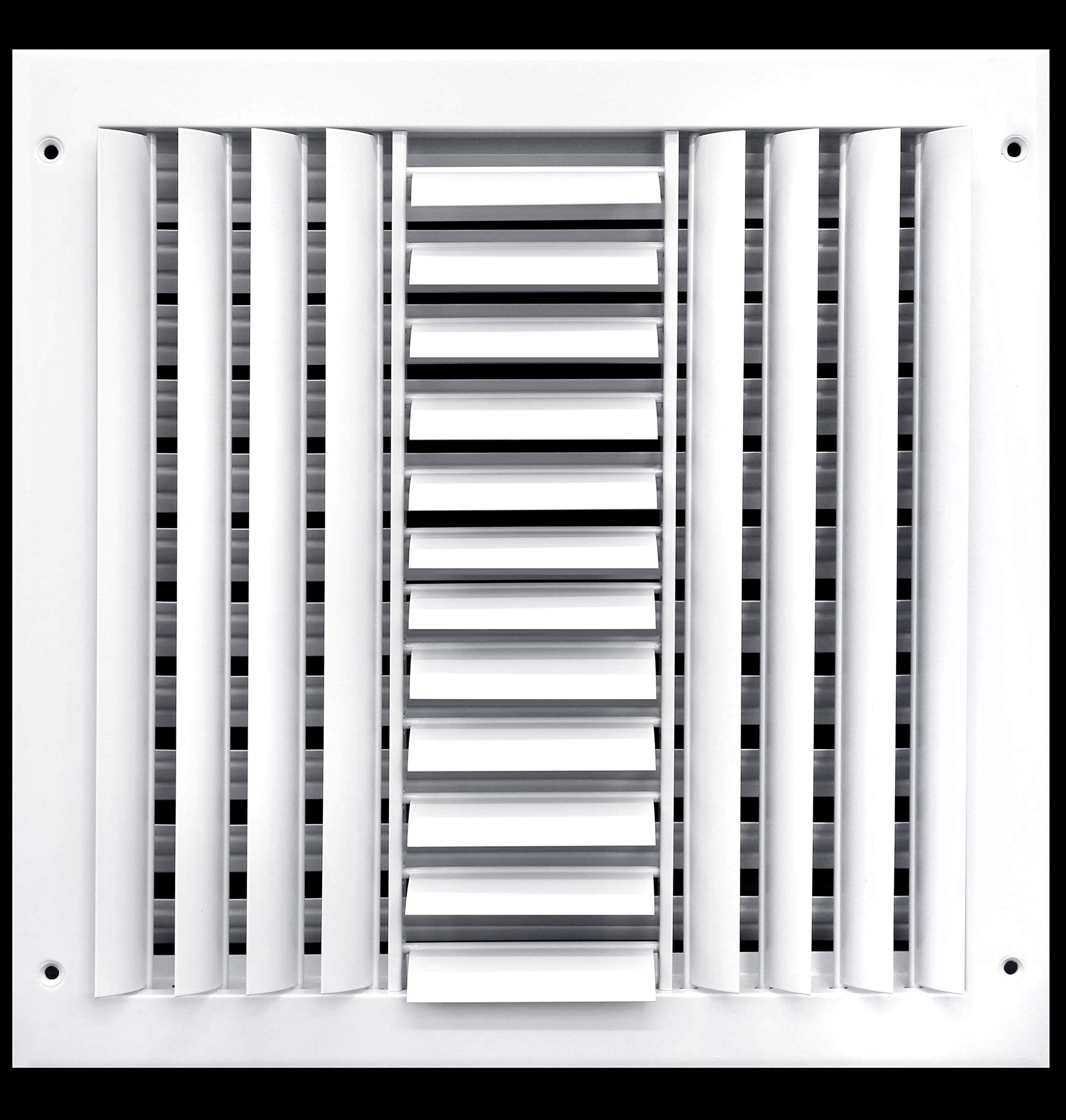 HVAC Premium6'' x 6'' - 3-Way Air Vent - Adjustable Aluminum Curved Blades - Maximum Air Flow - HVAC Grille