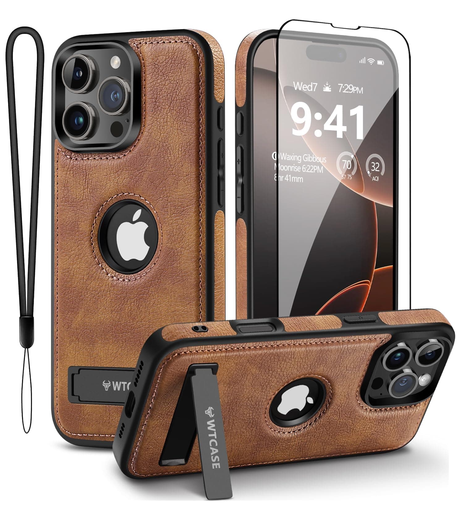 - Magnetic for iPhone 16 Pro Max Leather Case,Built-in Invisible Stand [Compatible with Magsafe] Protective Slim Kickstand Phone Cover Compatible with iPhone 16 Pro Max (2024) 6.9" (Brown)
