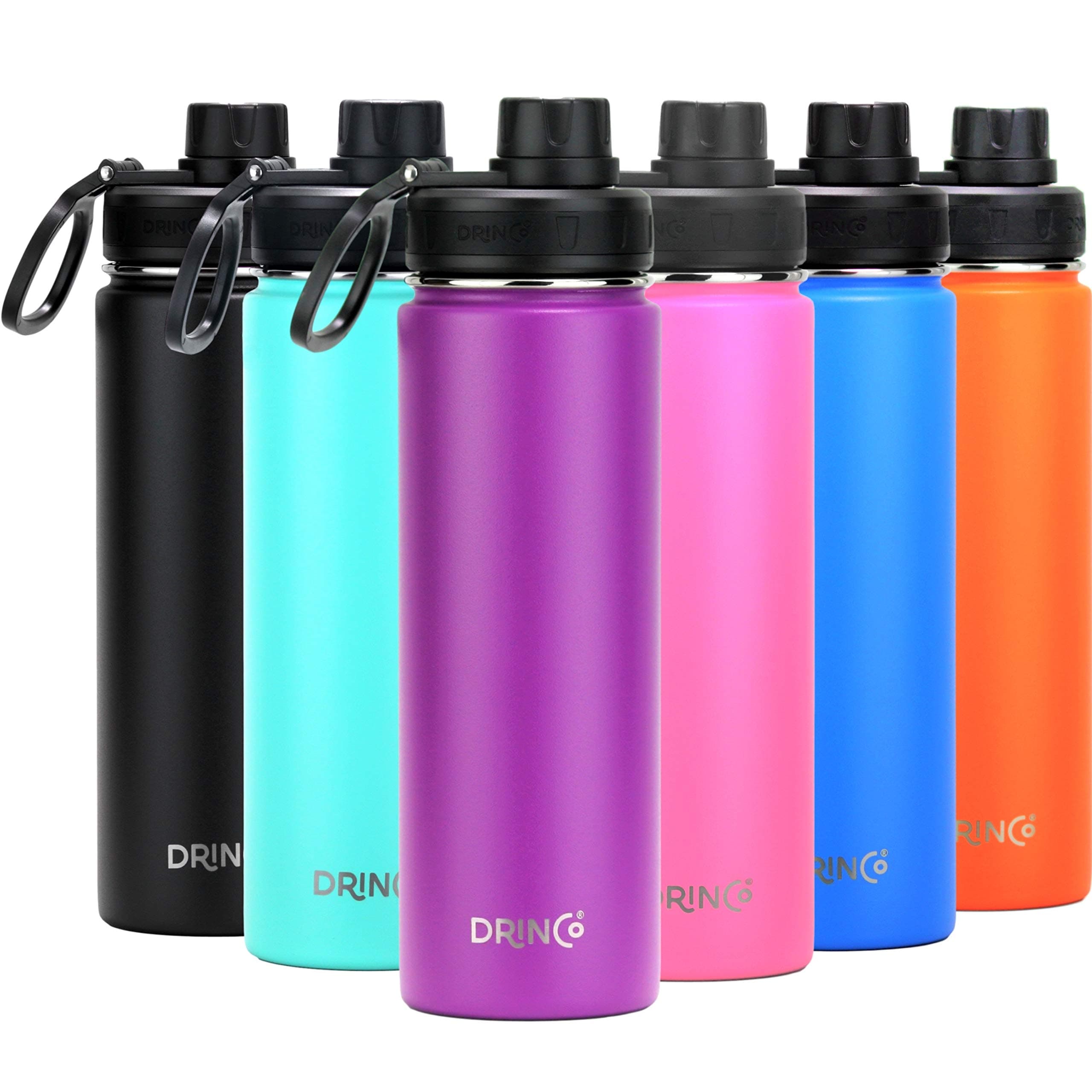 - Stainless Steel Water Bottle Spout Lid Vacuum Insulated Double Wall Water Bottle Wide Mouth (40oz 32oz 22oz 18oz 14oz) Leak Proof Keep Cold Sport Camping Hiking (22 oz, 22oz Purple)