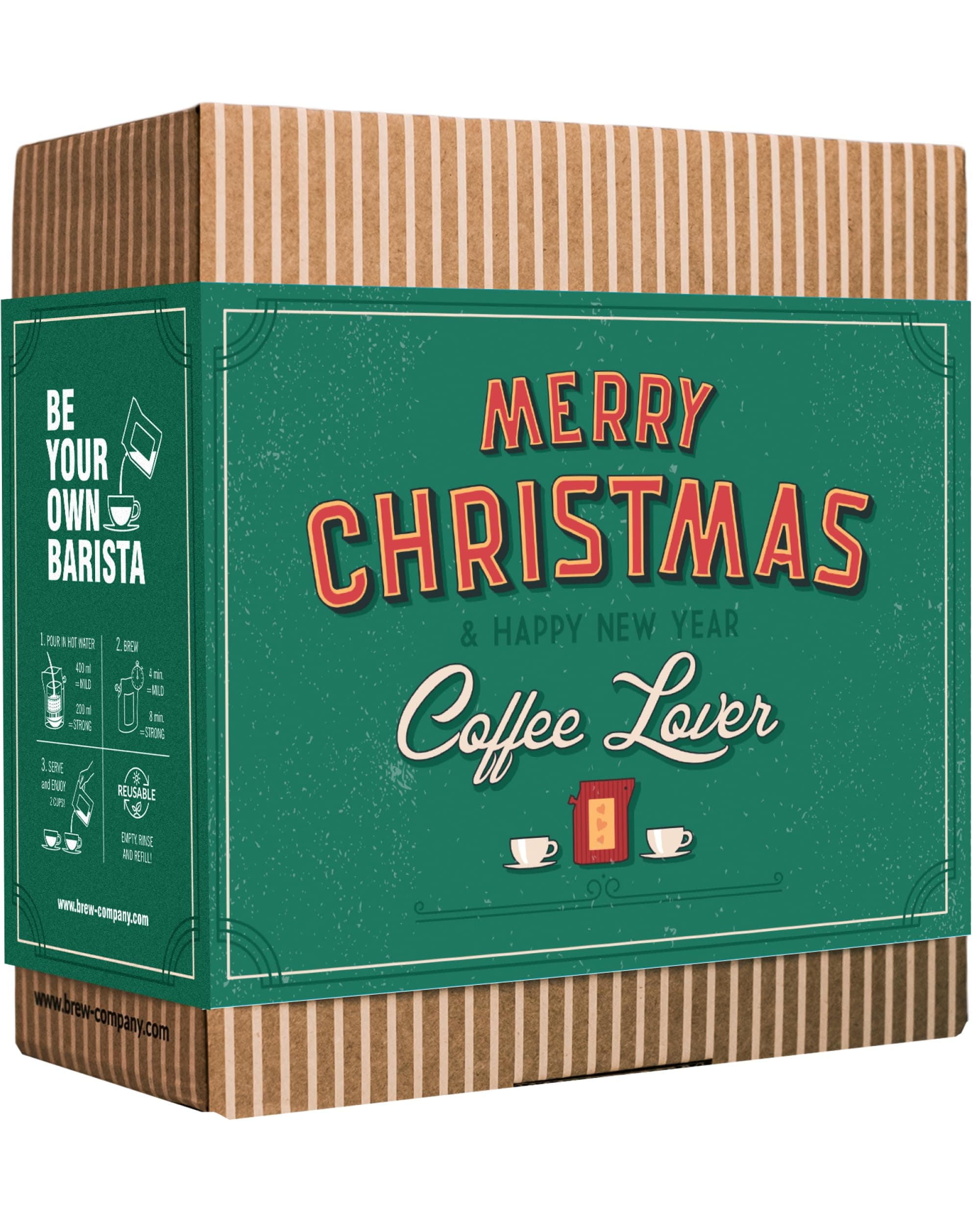 Christmas Coffee Gifts for Men & Women - 5 of the World's Finest Single Estate Specialty Coffees in Sampler Box for Coffee Lovers | Perfect Secret Santa Gift Set Idea with Unique Coffeebrewers