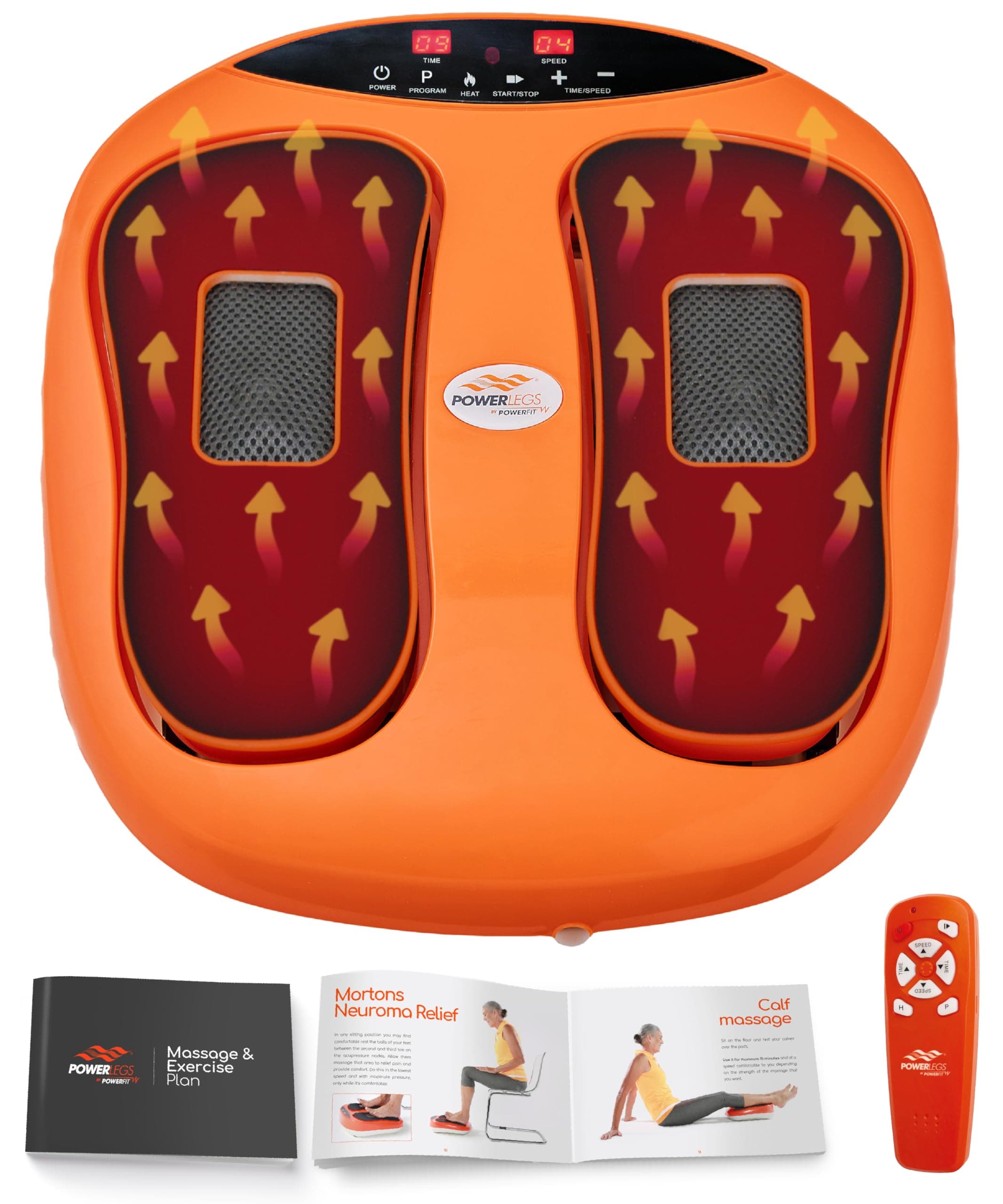 Power Legs Electric Foot Massager Machine with Heat - Heated Foot Massager for Neuropathy Pain Circulation - Feet Massager for Pain Relief with Remote Control