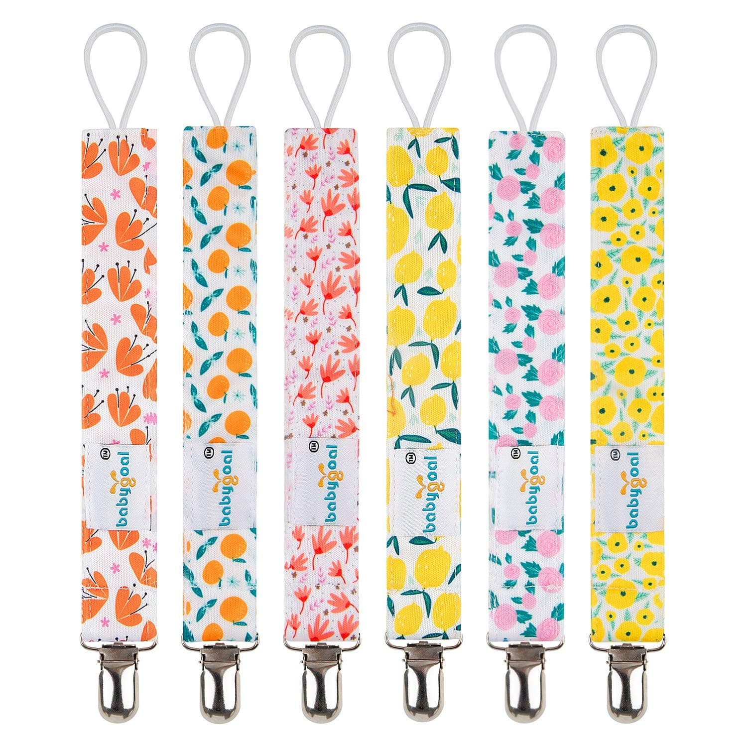 Girl Pacifier Clips, 6 Pack Pacifier Holder for Boys and Girls Fits Most Pacifiers 6MP05
