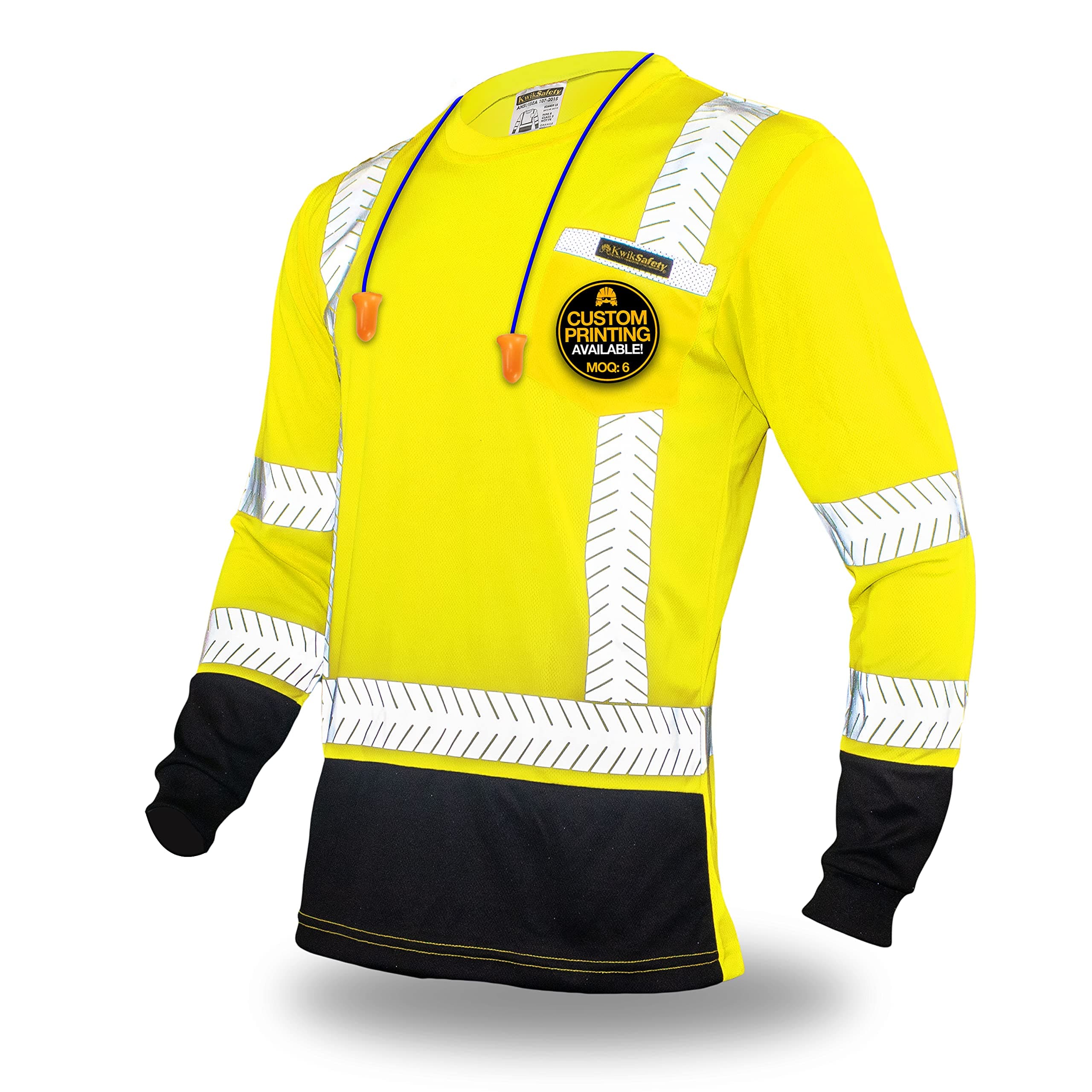 KwikSafety - Charlotte, NC - Premium Long Sleeve Safety Shirts [Crew Neck, Button & Zip Collar] Class 3 ANSI Tested OSHA