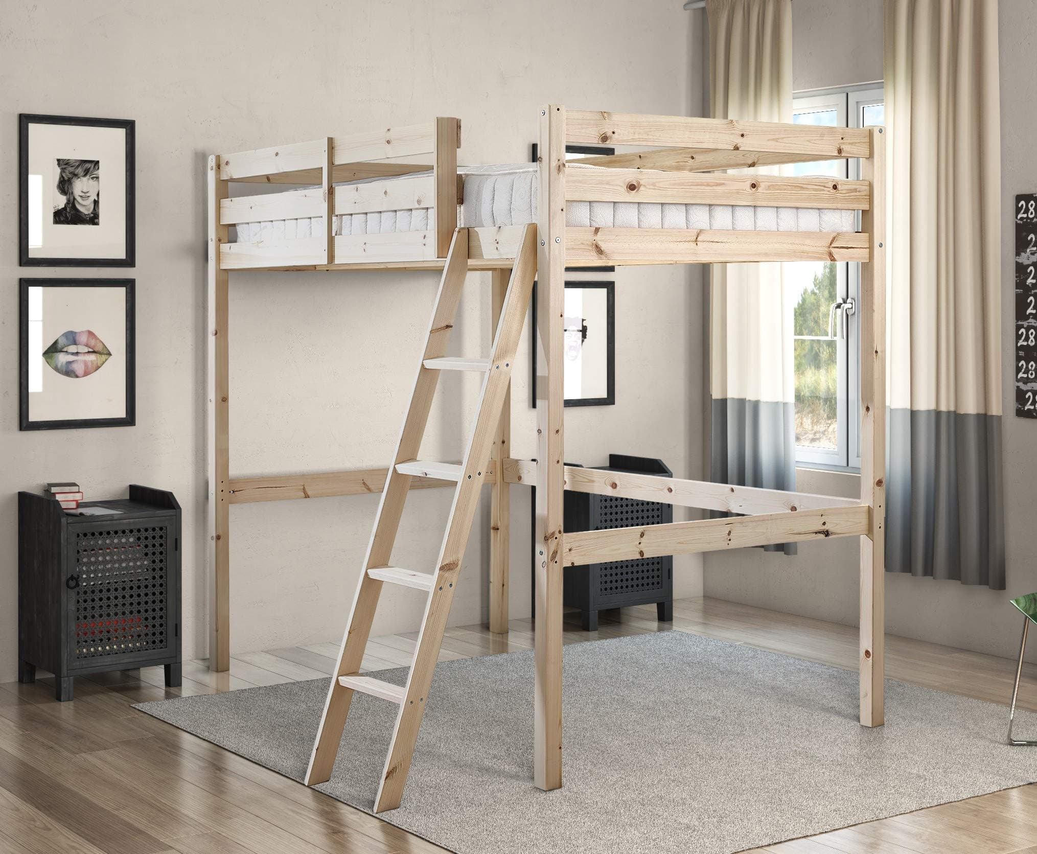 STRICTLY BEDS&BUNKS Celeste High Sleeper Loft Bunk Bed, 2ft 6 Single