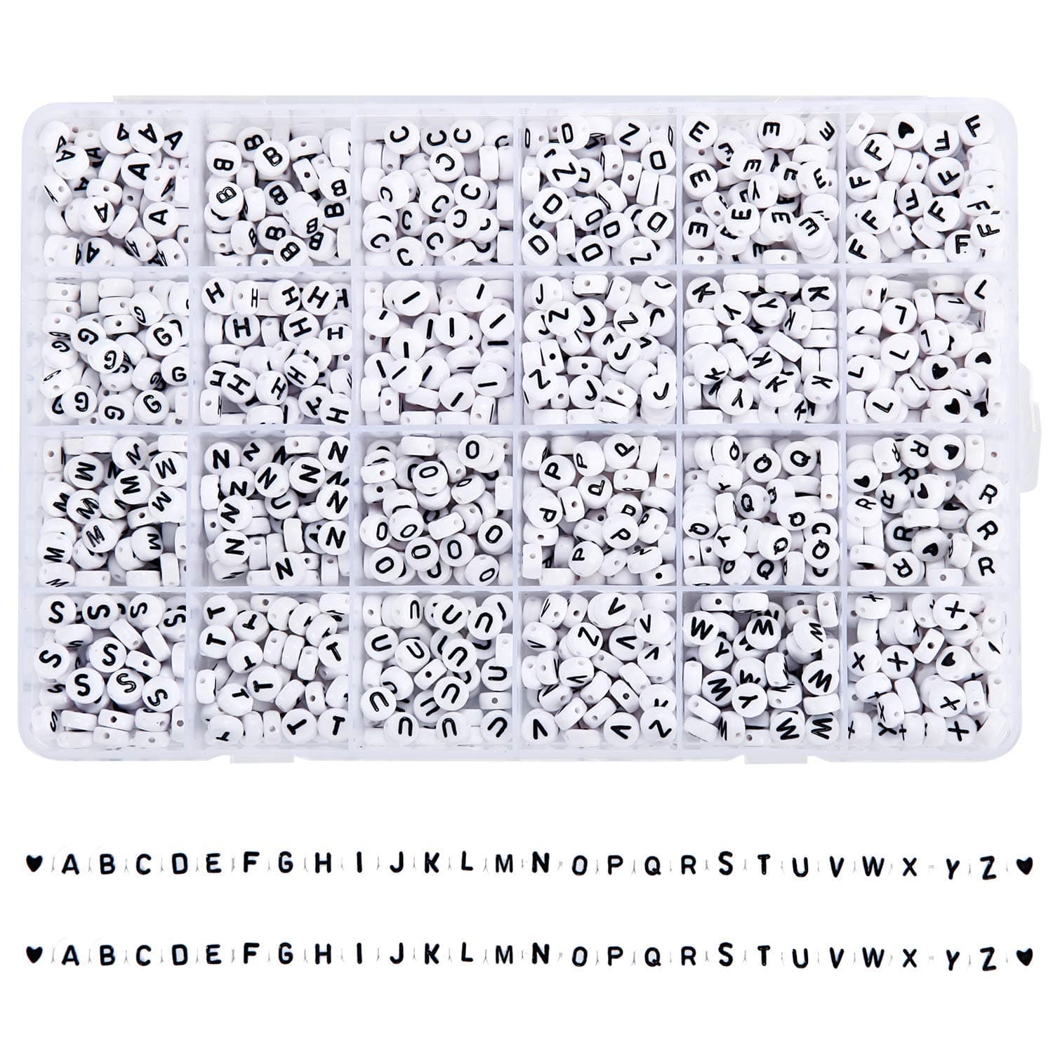 Alphabet Beads 1620Pcs A-Z Letter Beads,Acrylic Beads Kit for DIY Bracelets, Necklaces, Jewelry Key Chains and Crafts