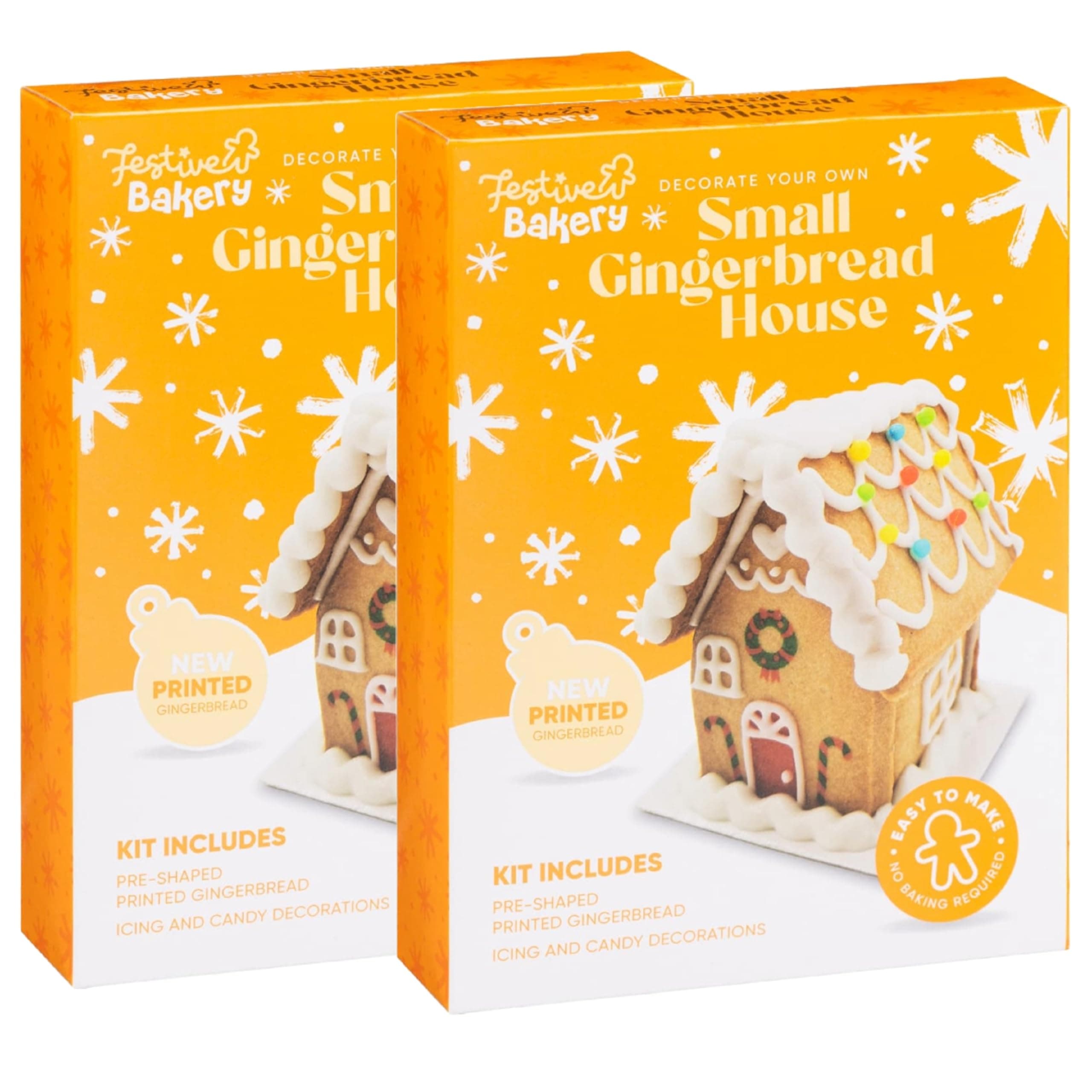 Christmas Gingerbread House Gift Set - Pack of 2 x 165g Build & Decorate Your Own, No Baking Required Gingerbread House Kit with Icing, Candy Canes Decorations. Xmas Novelty Gift for Stocking Fillers
