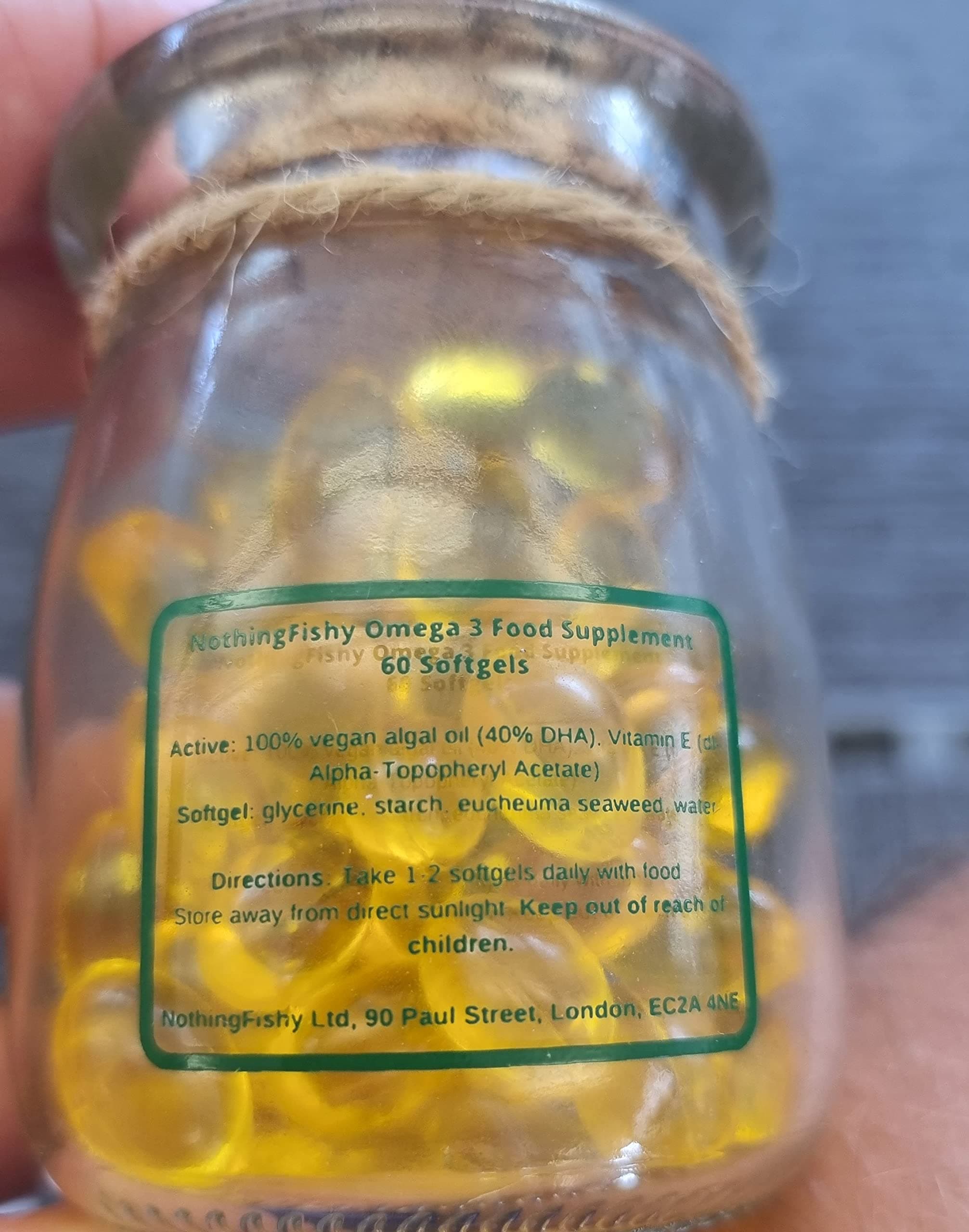 Nothingfishy Vegetrian Vegan Omega 3 Oil Food Supplement