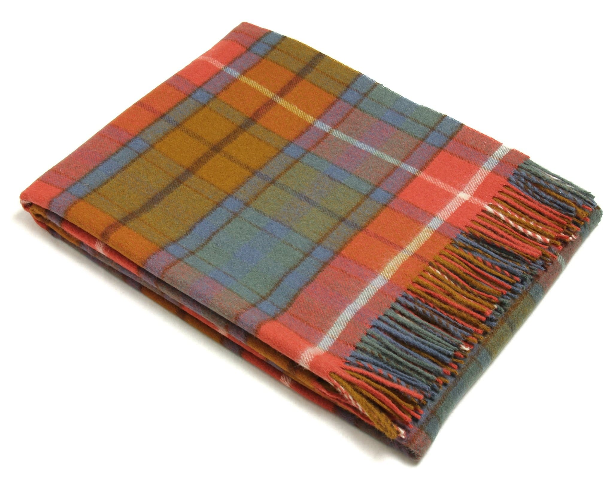 Bronte Throw Blanket - Tartan Throw - Merino Lambswool (Antique Buchanan)