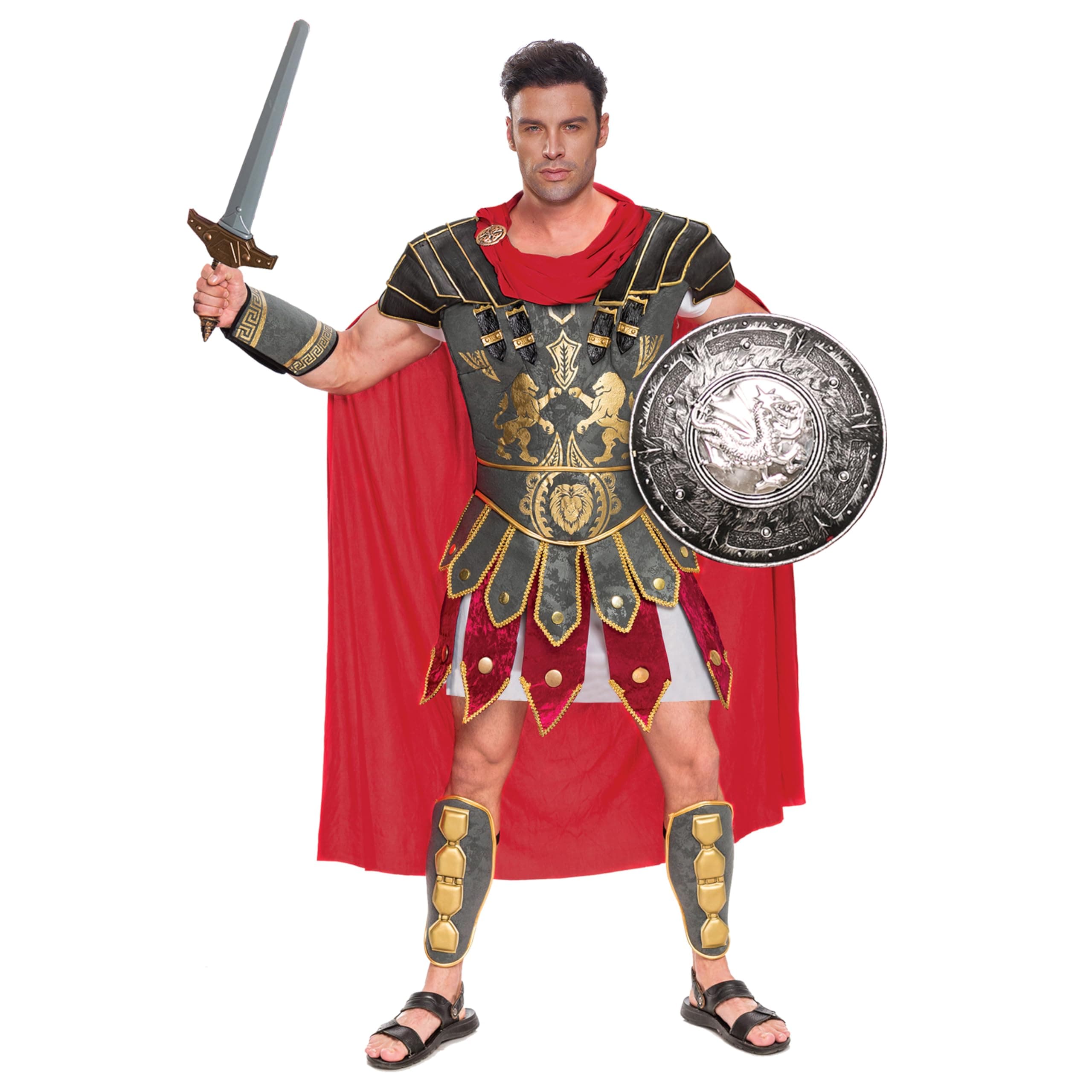 Spooktacular Creations Brave Men’s Roman Gladiator Costume Set for Halloween Audacious Dress Up Party