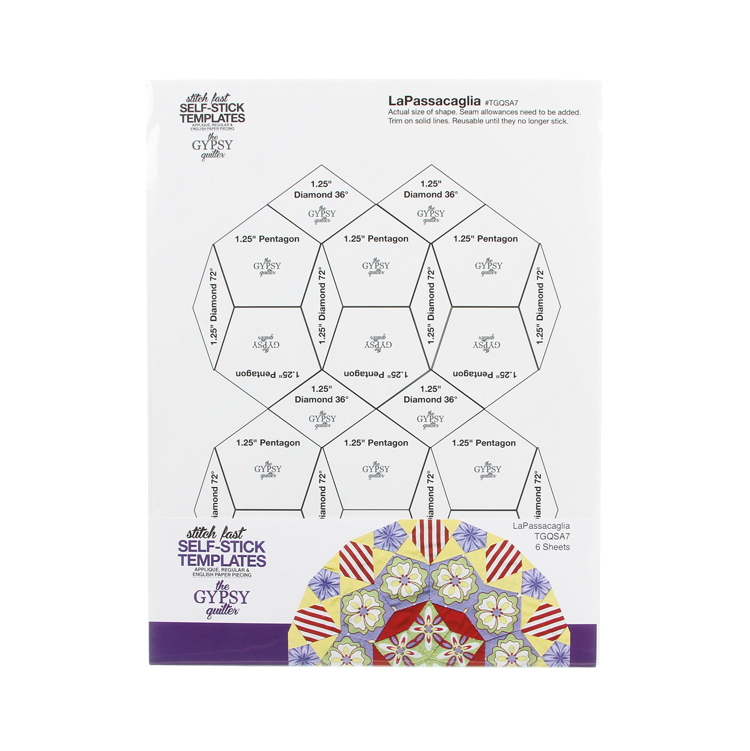 Gypsy Quilter Stitch Fast Self-Stick Template La Passacaglia