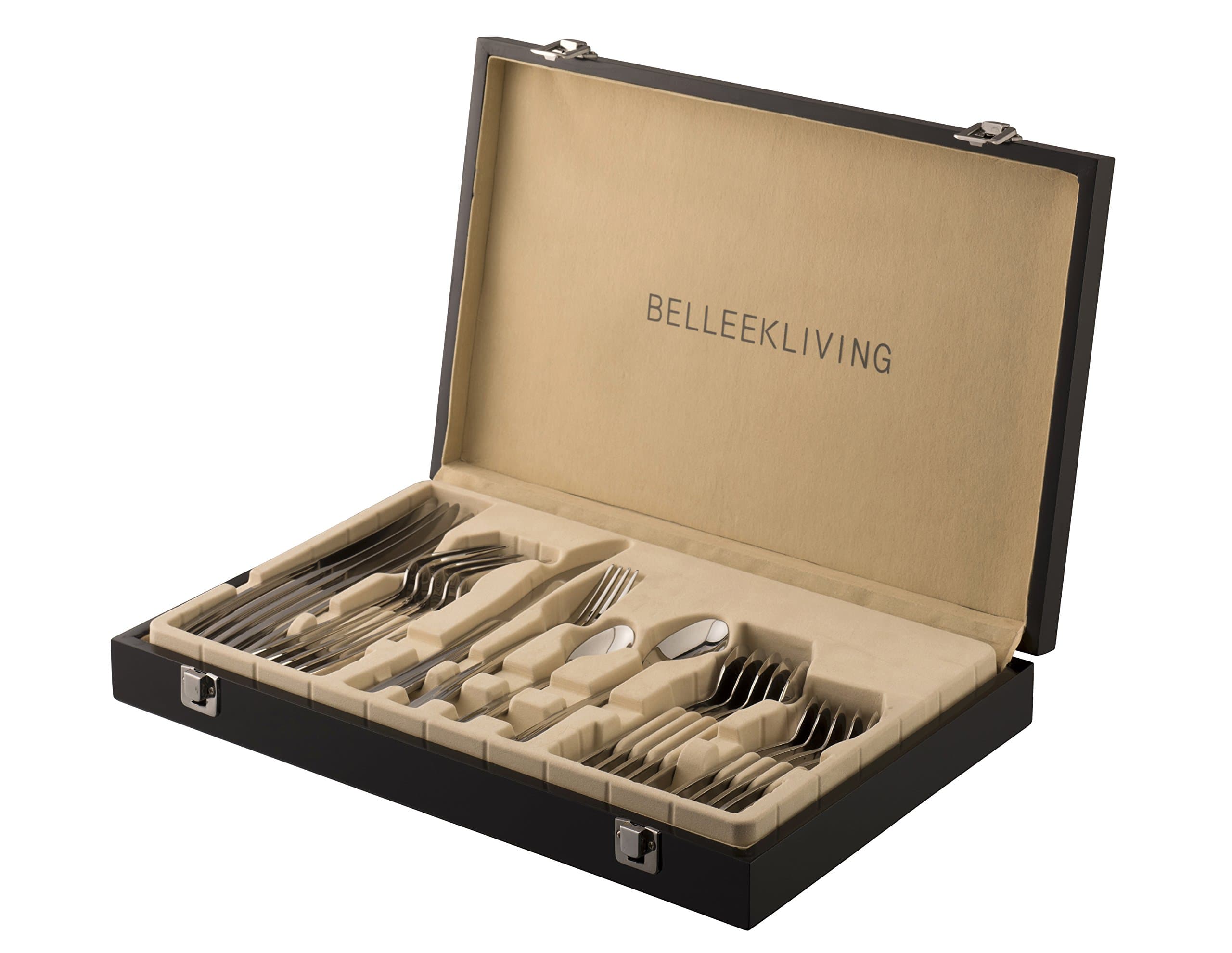 Belleek Pottery 8938 Occasions 24 Piece Cutlery Set, Stainless Steel, Silver, 20 x 30 x 8 cm