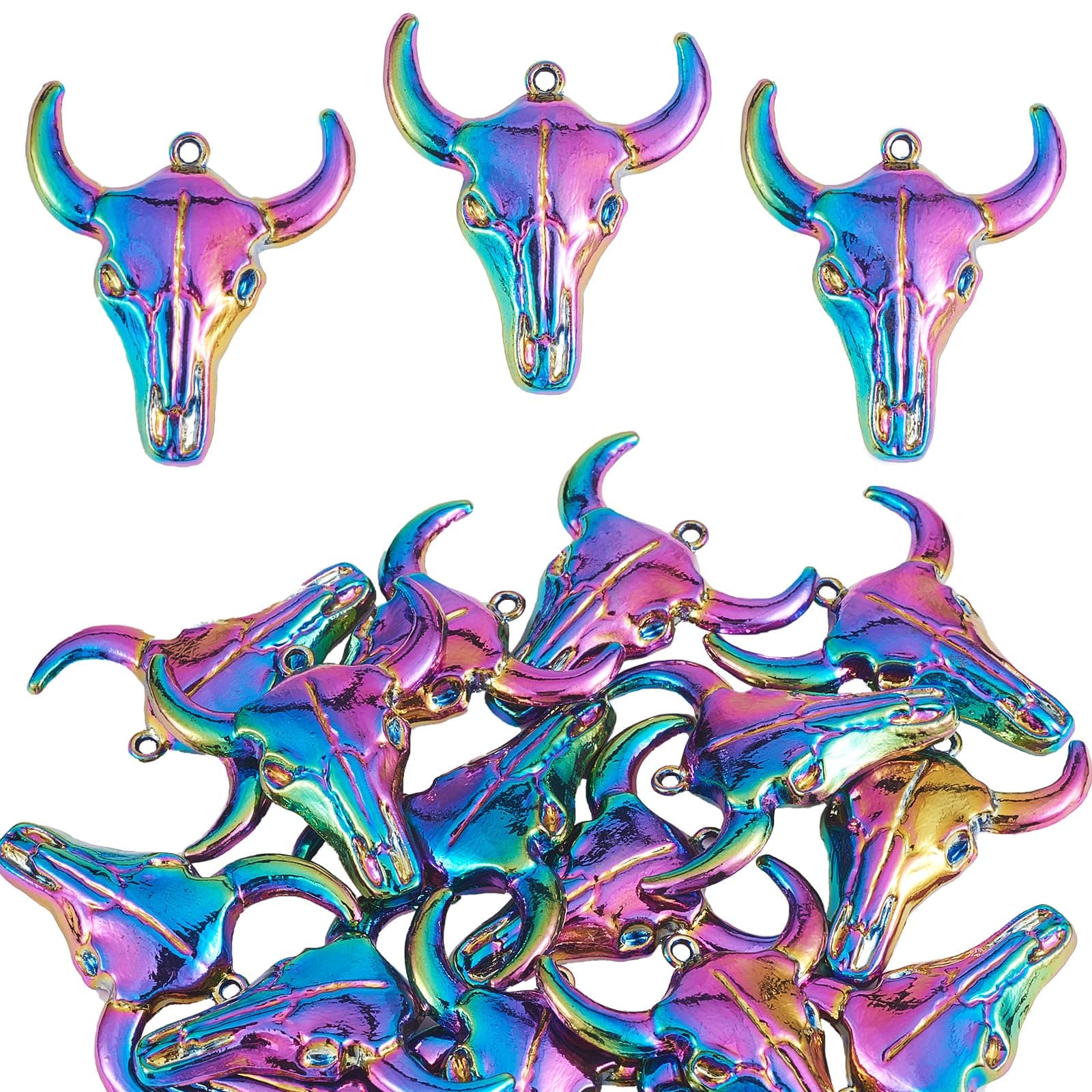 Alloy Cross Angel Wings Moon Flower Charms Pendant Rainbow Color Charms for Bracelet Necklace Earrings Jewelry Making DIY Craft Supplies