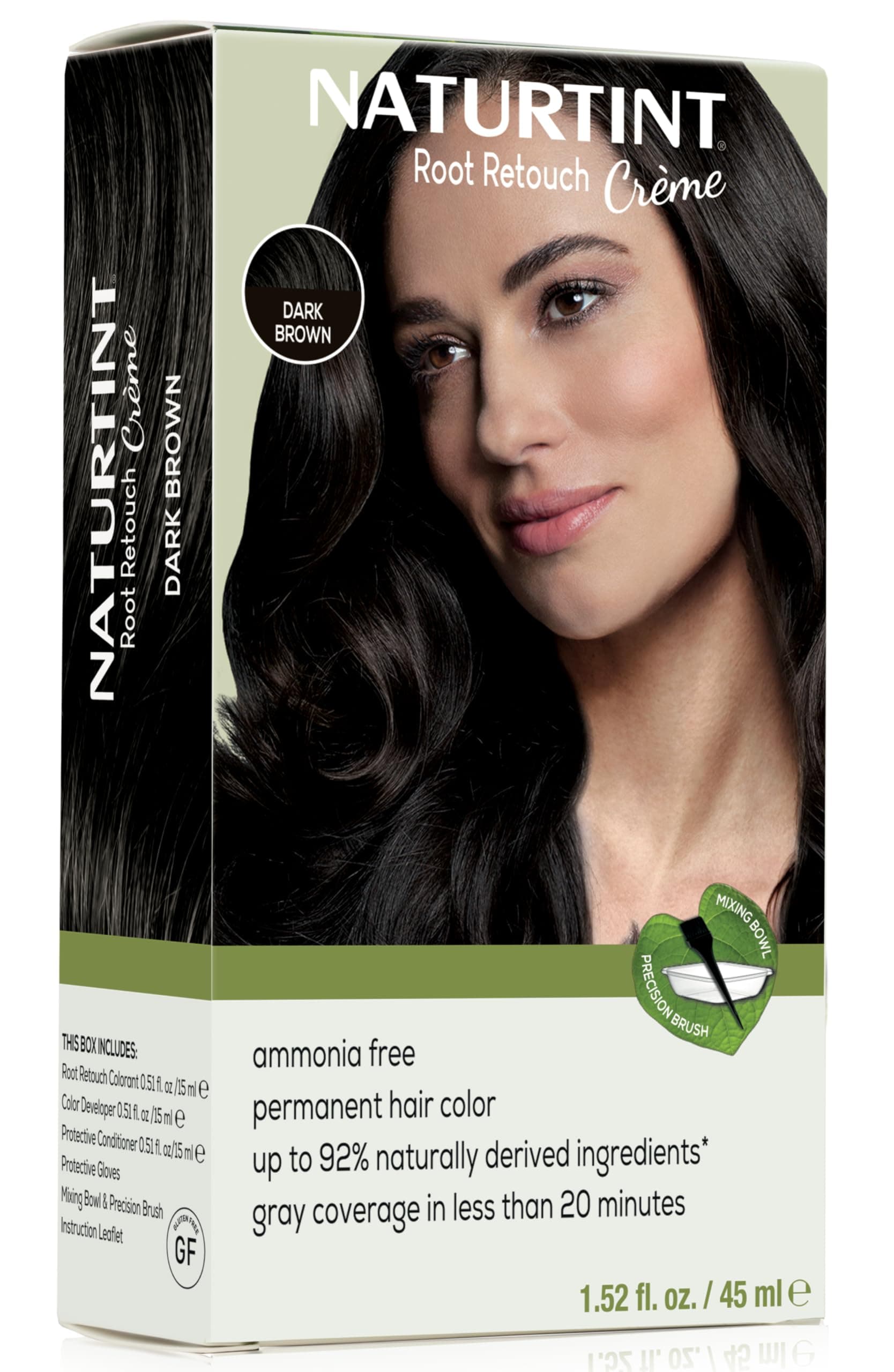Naturtint Dark Brown Root Retouch Crème Permanent Hair Color - Ammonia Free, Conceal Grays, No Artificial Scent, 1.52 Fl Oz