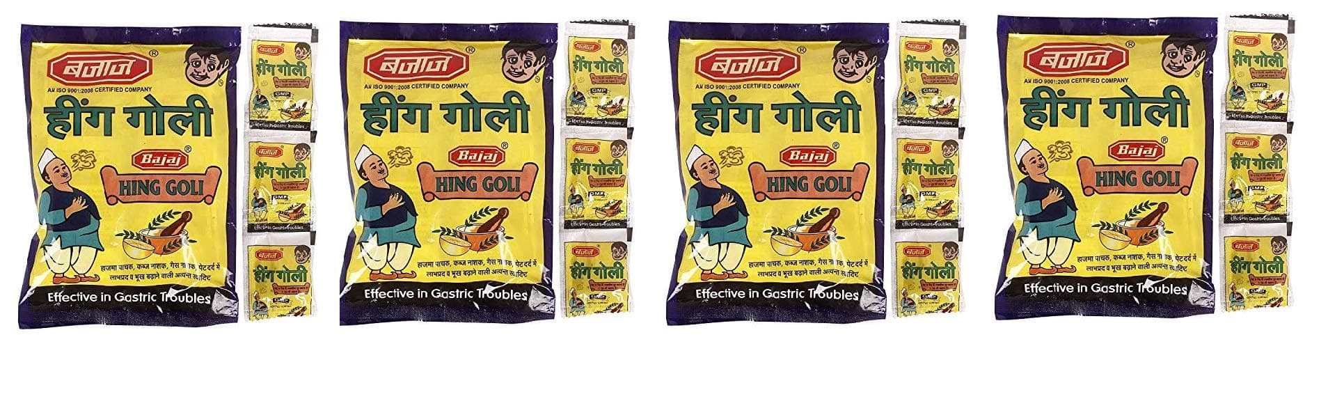 GAJRAJ Ayurvedic Digestive Hing Goli for Good Health,30 Sachets of Re 1 Each (Pack of 4)