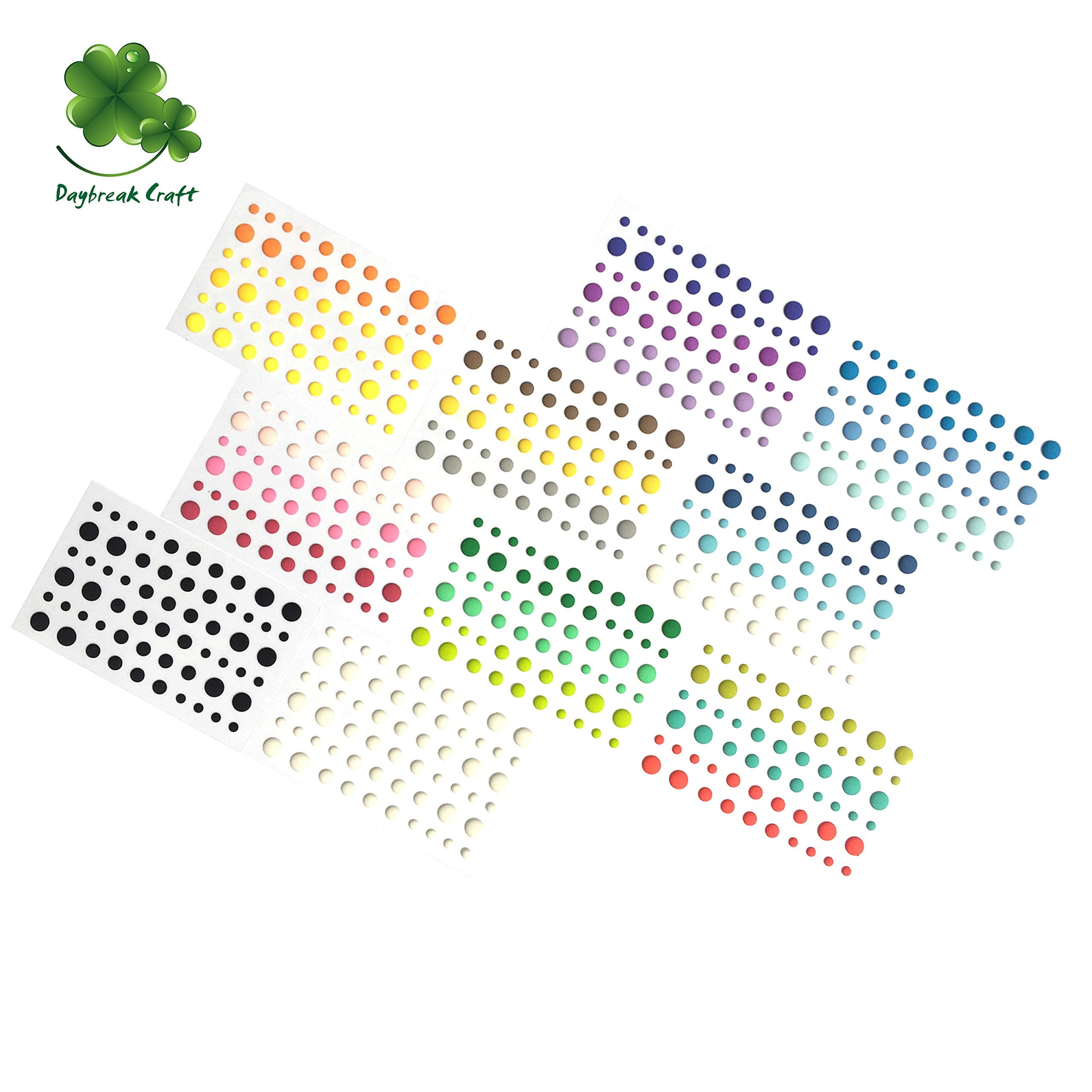 60pcs/Sheet self Adhesive Round Solid Colors Matte Enamel dots Sticker (Pack 10)