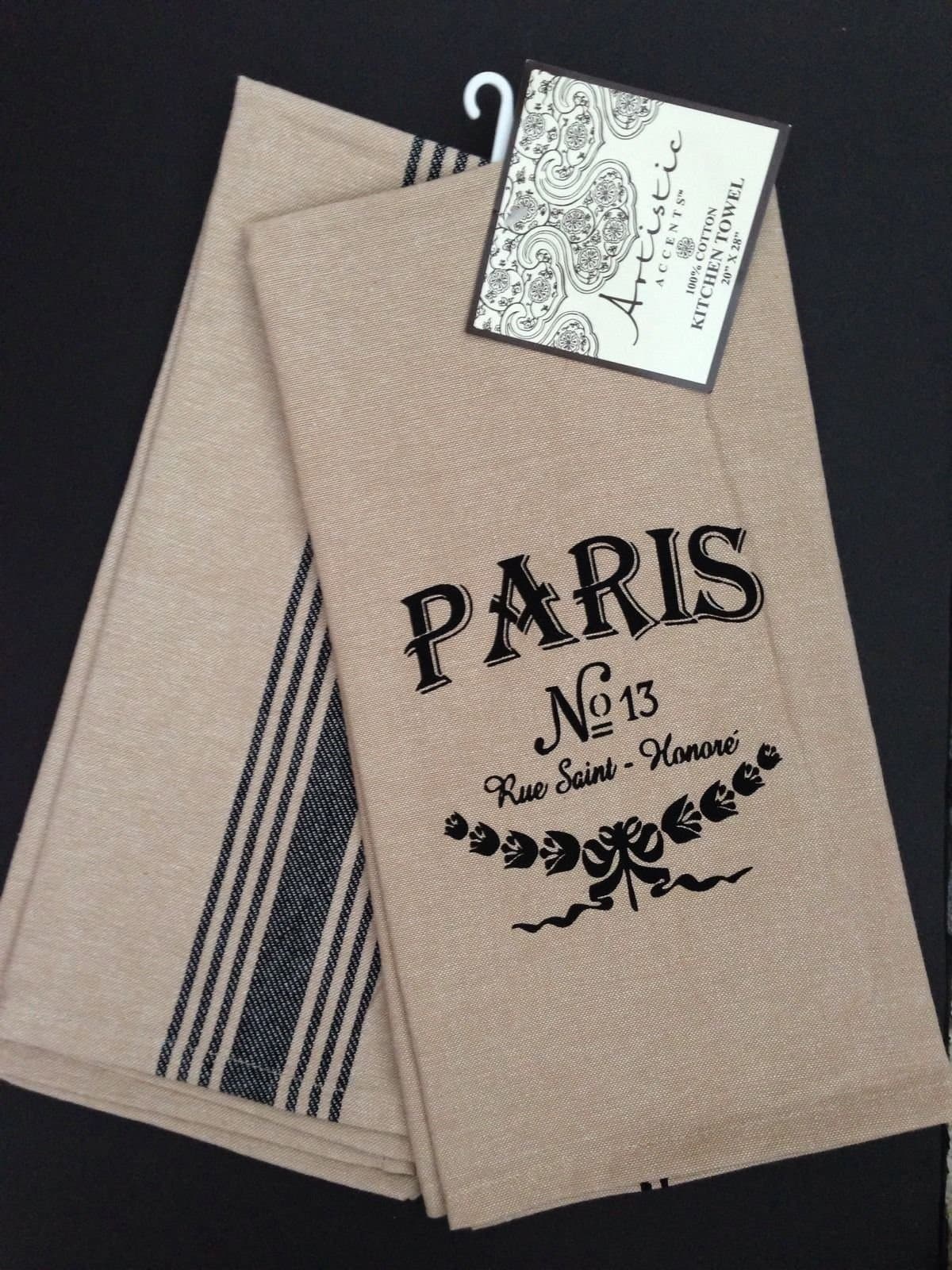 Artistic Accents PARIS Rue Saint - Honore KITCHEN TEA TOWEL SET