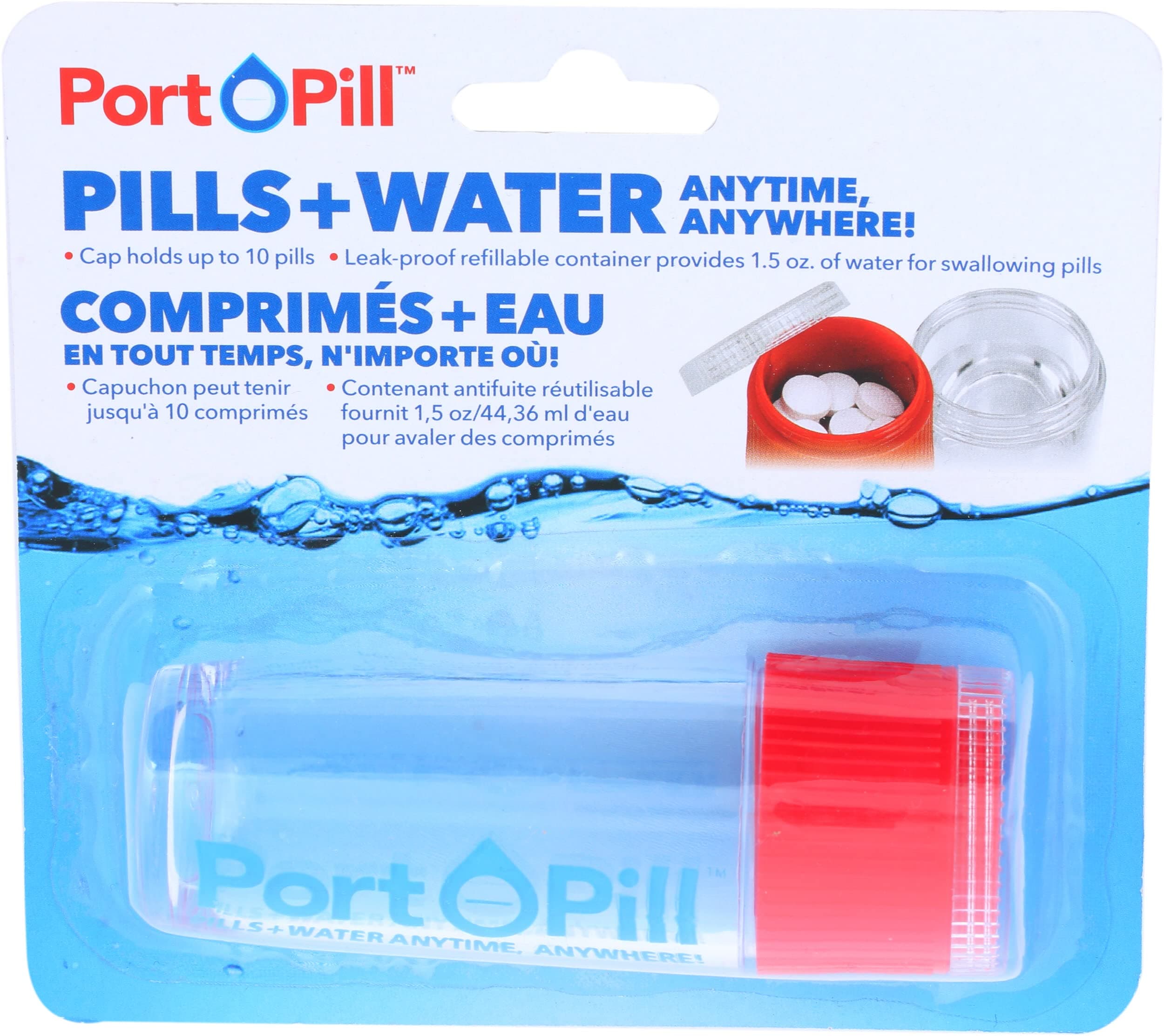 Container, Clear with Red Top