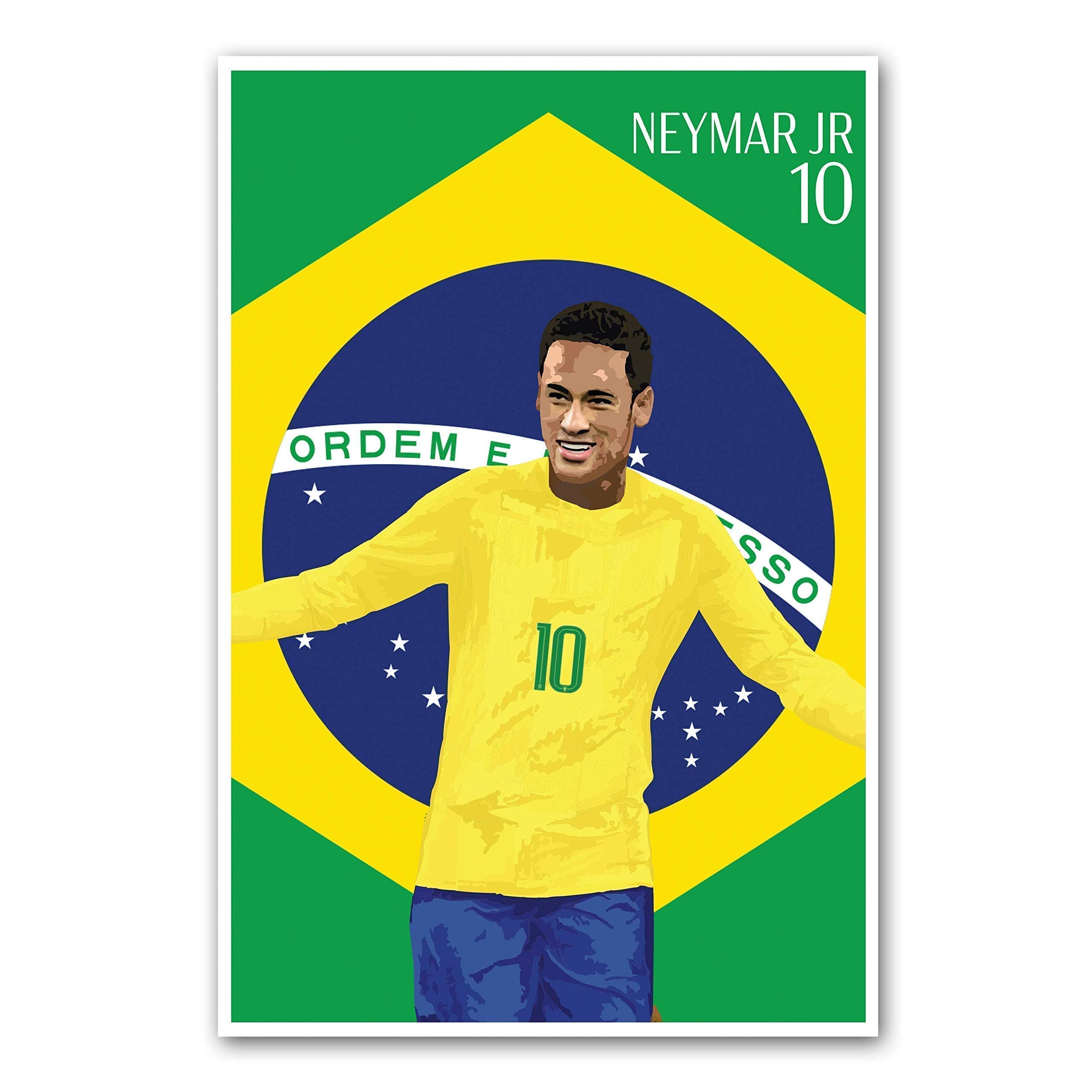 Neymar Print - Brazil Soccer Poster -Soccer Art - Unframed Football Print - Soccer Decoration - Brazil Soccer Poster - Graphics 17 - Neymar Football Art