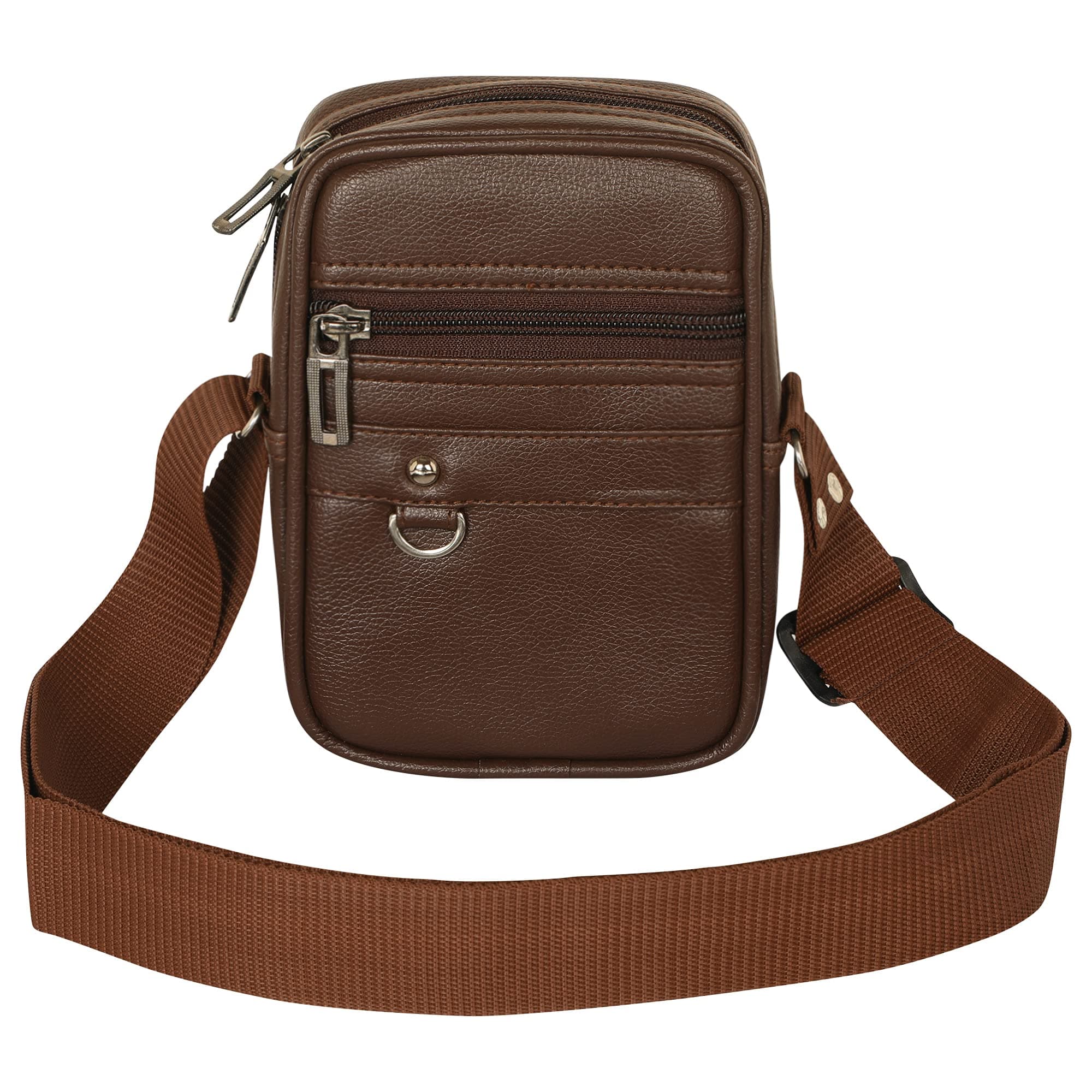 Gloss Leather Small Sling Bag for Men | Chest Slinger bag | Crossbody Bag| Side Bag Men | Mini Leather Slings | Corporate Gift Item | Passport Sling.