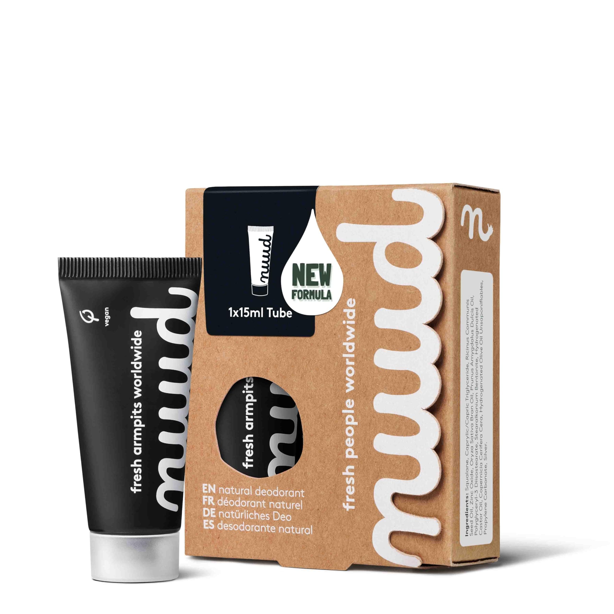 NUUD Starter Pack - New Formula - Natural Vegan Cream Deodorant Against Sweat Odour - Chemical-Free, No Aluminium, No Animal Testing - Lasts 6 Weeks (15 ml)