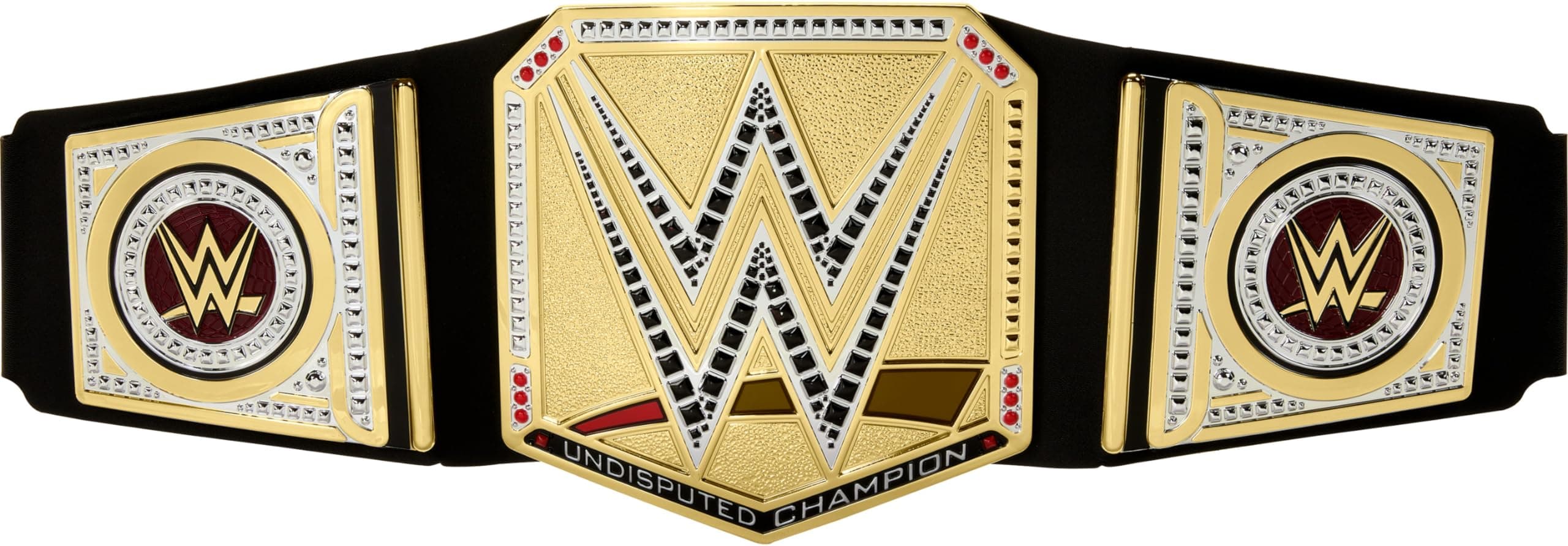 WWE Championship Title, Undisputed WWE Universal Championship Role-Play & Costume Accessory, Wearable Leather-like Belt 3+ Feet with One-Time Adjustment, HYJ35, Black
