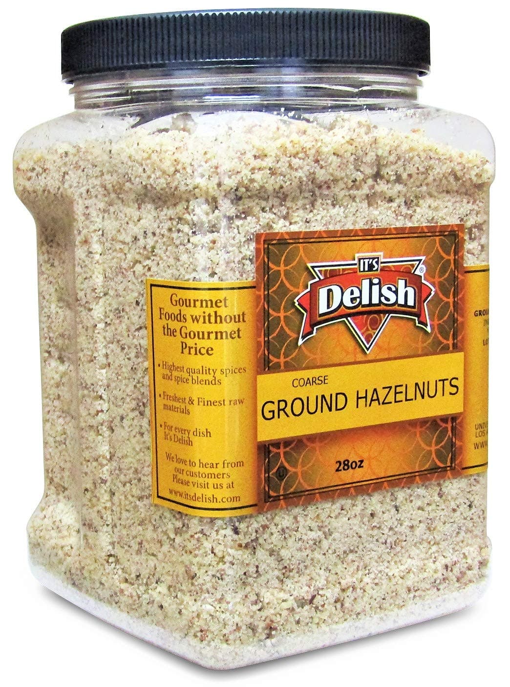 Gourmet Ground Hazelnuts by Its Delish – 28 Oz Jumbo Container – Natural Pure Hazelnut Meal– Protein-Packed Healthy Cooking, Baking, Flavoring & Recipe Decor