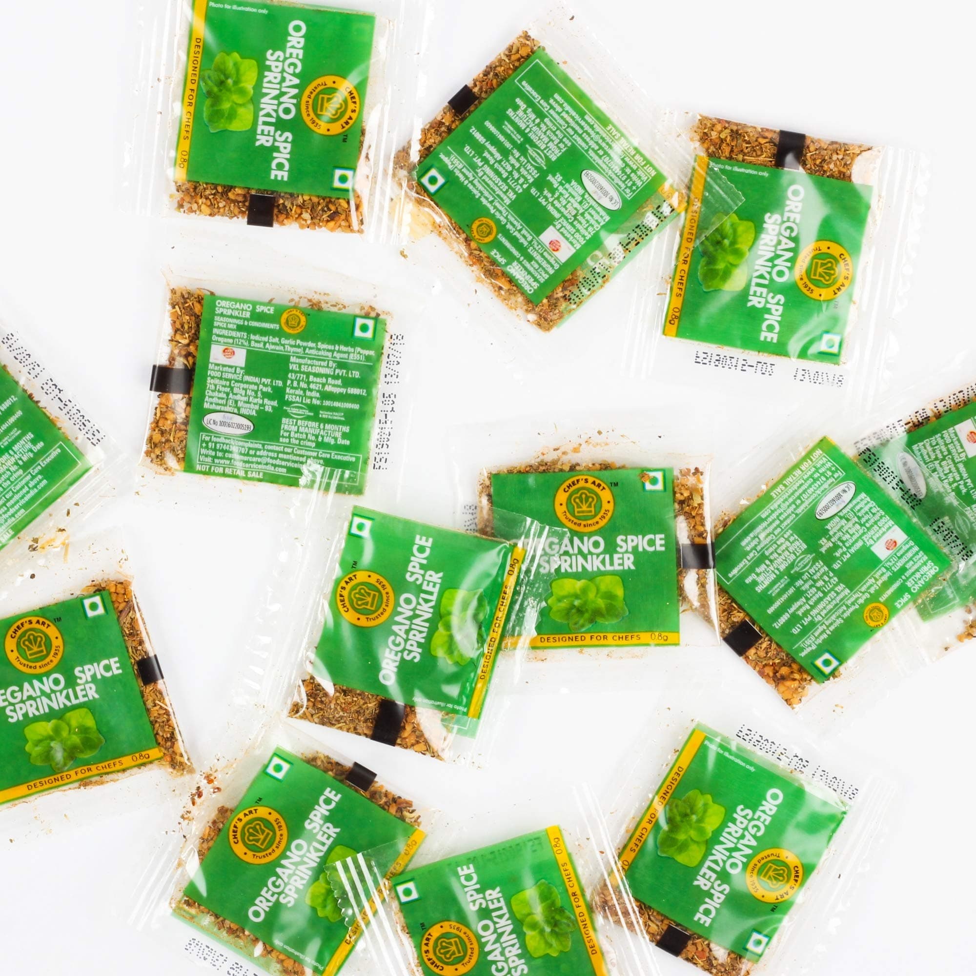 Food service india Chef's Art Combo of Oregano Sprinkler Sachet (150) and Chilli Flakes Sachet (150)
