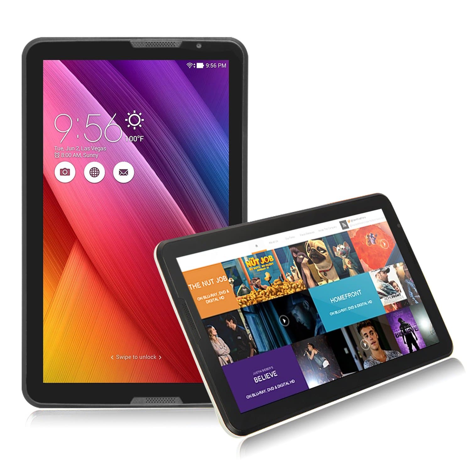 UnisCom MZ68 10.6 Inch Tablet Android System 1366x768 Resolution IPS Screen Quad Core 2G 16G Front Black Rear White