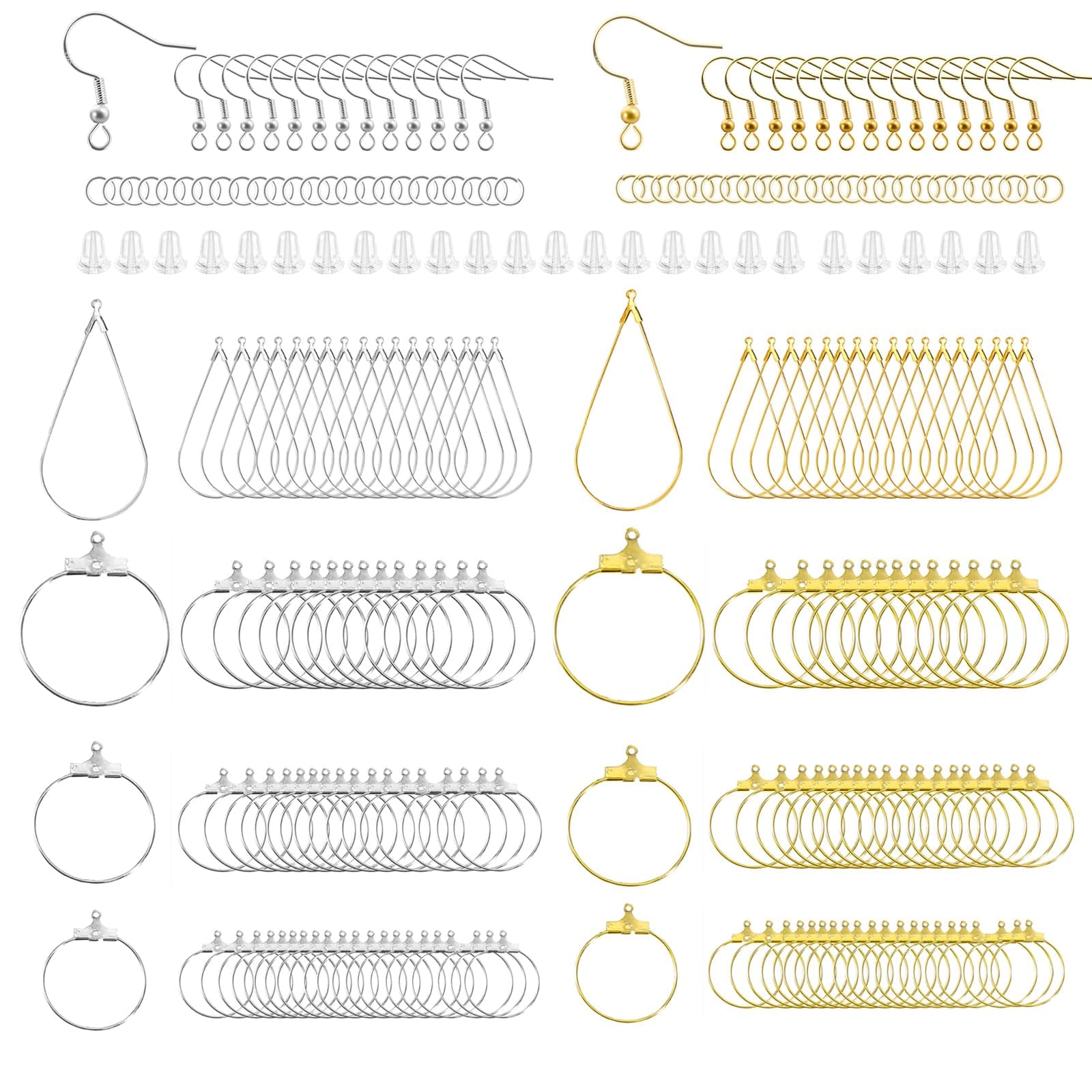 XKCWXY 483Pcs Earring Making Kit with Beading Hoop Earring Finding Component Accessories,Earring Hooks,Jump Rings,Earring Backs for Jewelry Making DIY Craft