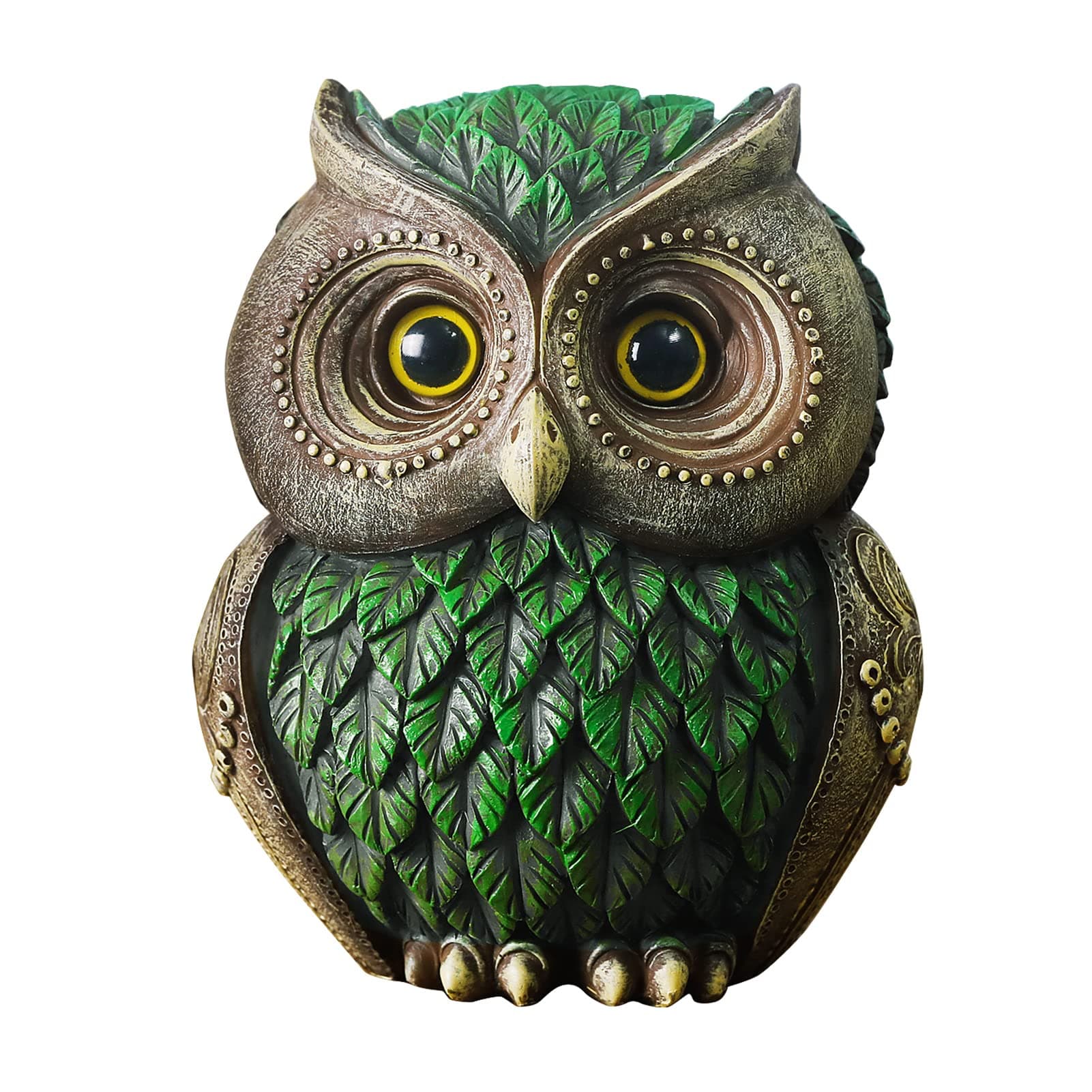 Artpaul Owl Decorations for Home Small Owl Decor Figurines Shelf Decor Home Office Living Room Decorations Birthday Gifts (Green)