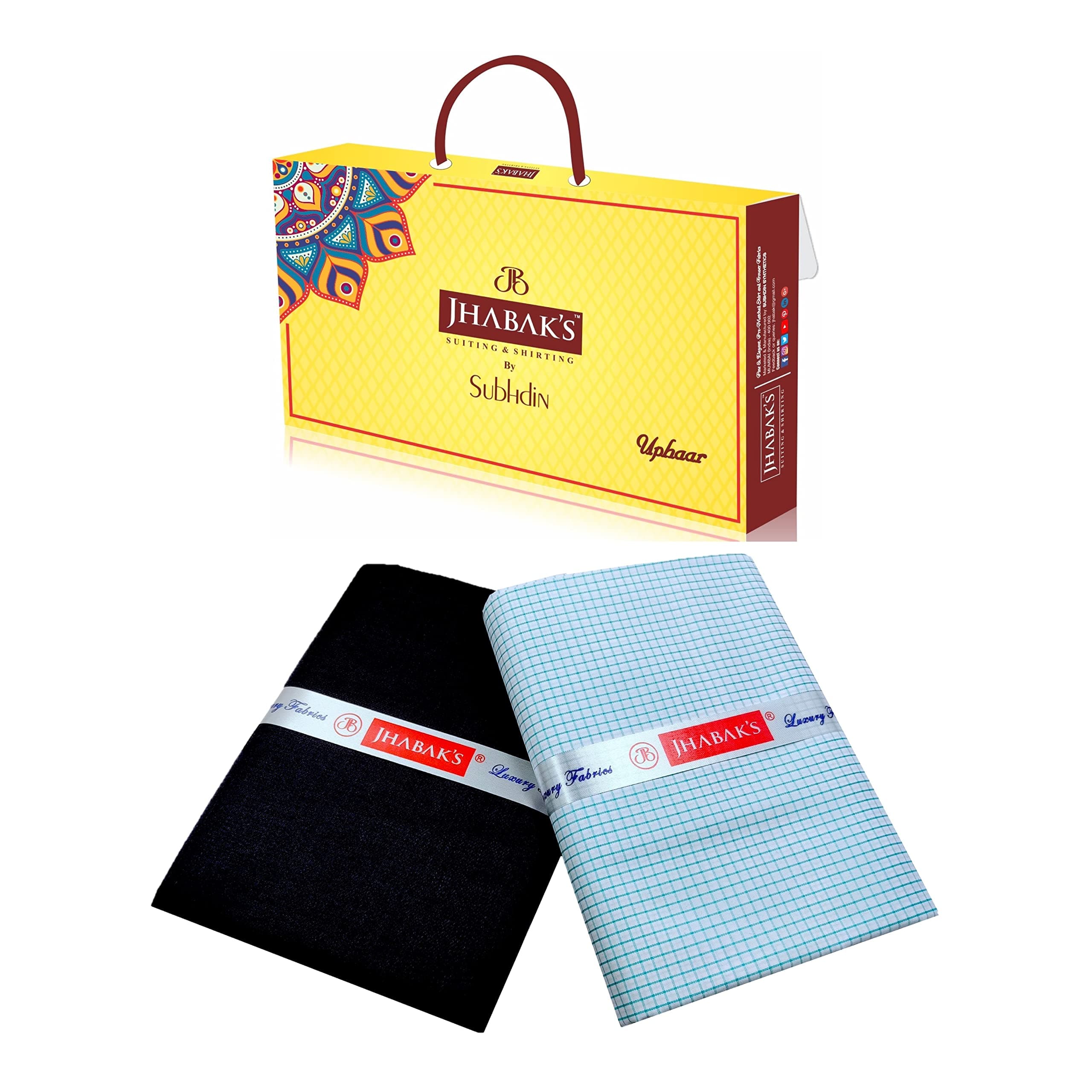 JHABAK'S Unstitched Polyester Checkered Shirt & Trouser Fabric - 2.25 M Shirt Cloth - 1.20 M Pant Piece