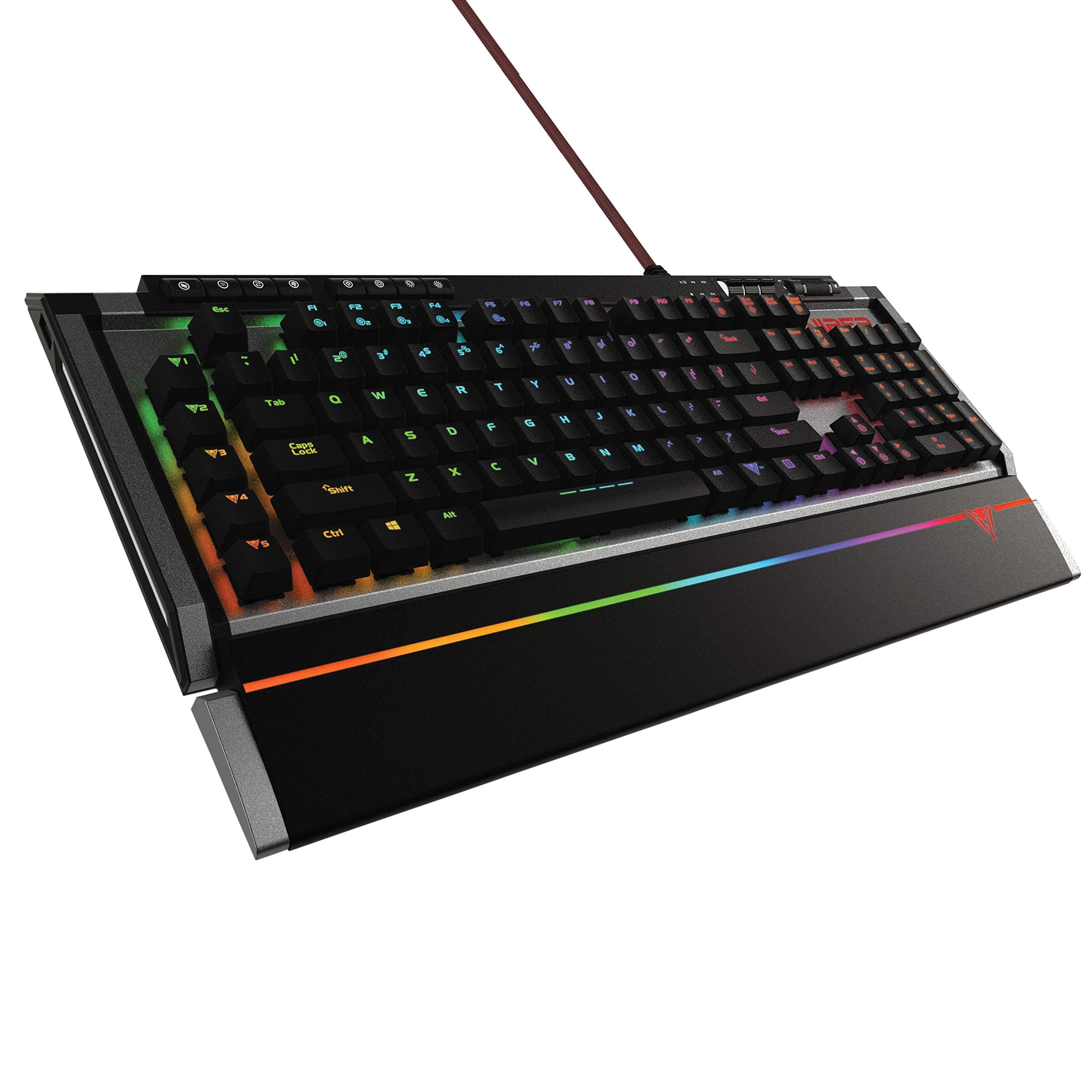 Patriot Memory Viper V770 Pro Mechanical Gaming Keyboard Full RGB/Dedicated Media Controls/Macro Enabled, Viper Black and Silver(PV770MRUMXGM) -US LAYOUT-