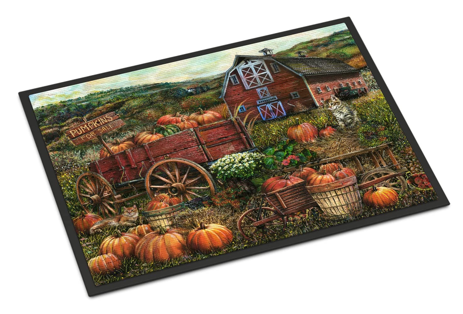 Caroline's Treasures PTW2008JMAT Pumpkin Patch and Fall Farm Indoor or Outdoor Mat, 24 x 36", Multicolor