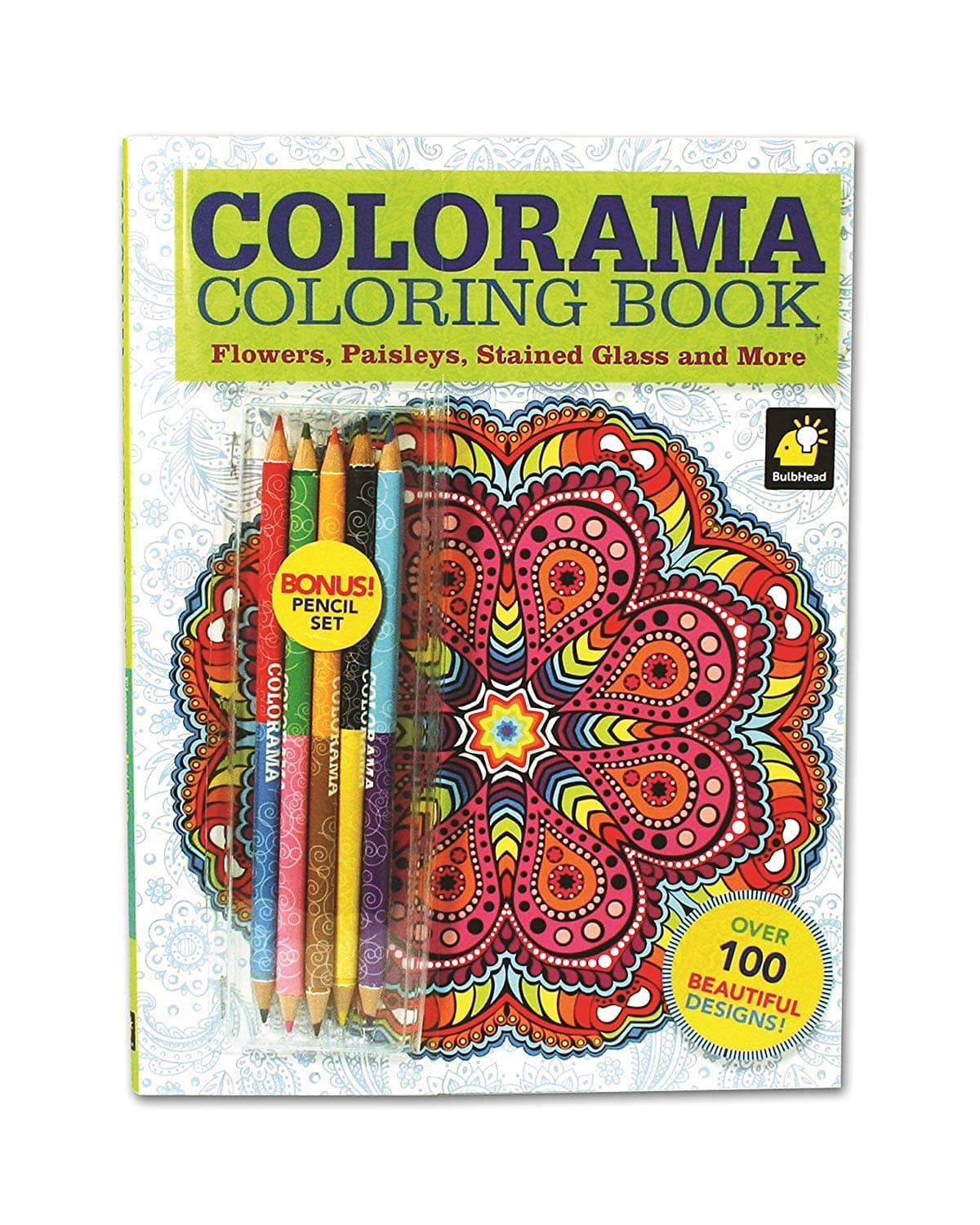 Colorama Coloring Book for Adults with 12 Colored Pencils, Create Something Wonderful & Relax
